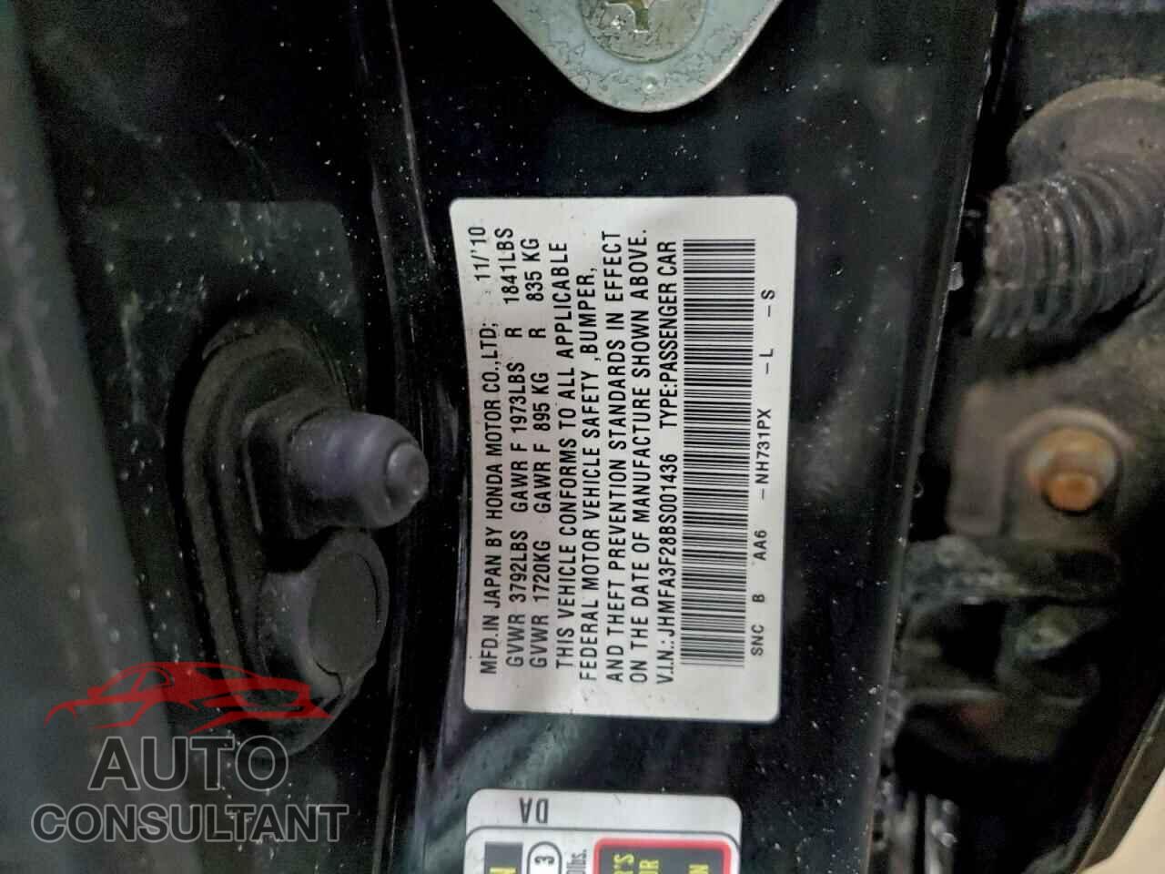 HONDA CIVIC 2011 - JHMFA3F28BS001436
