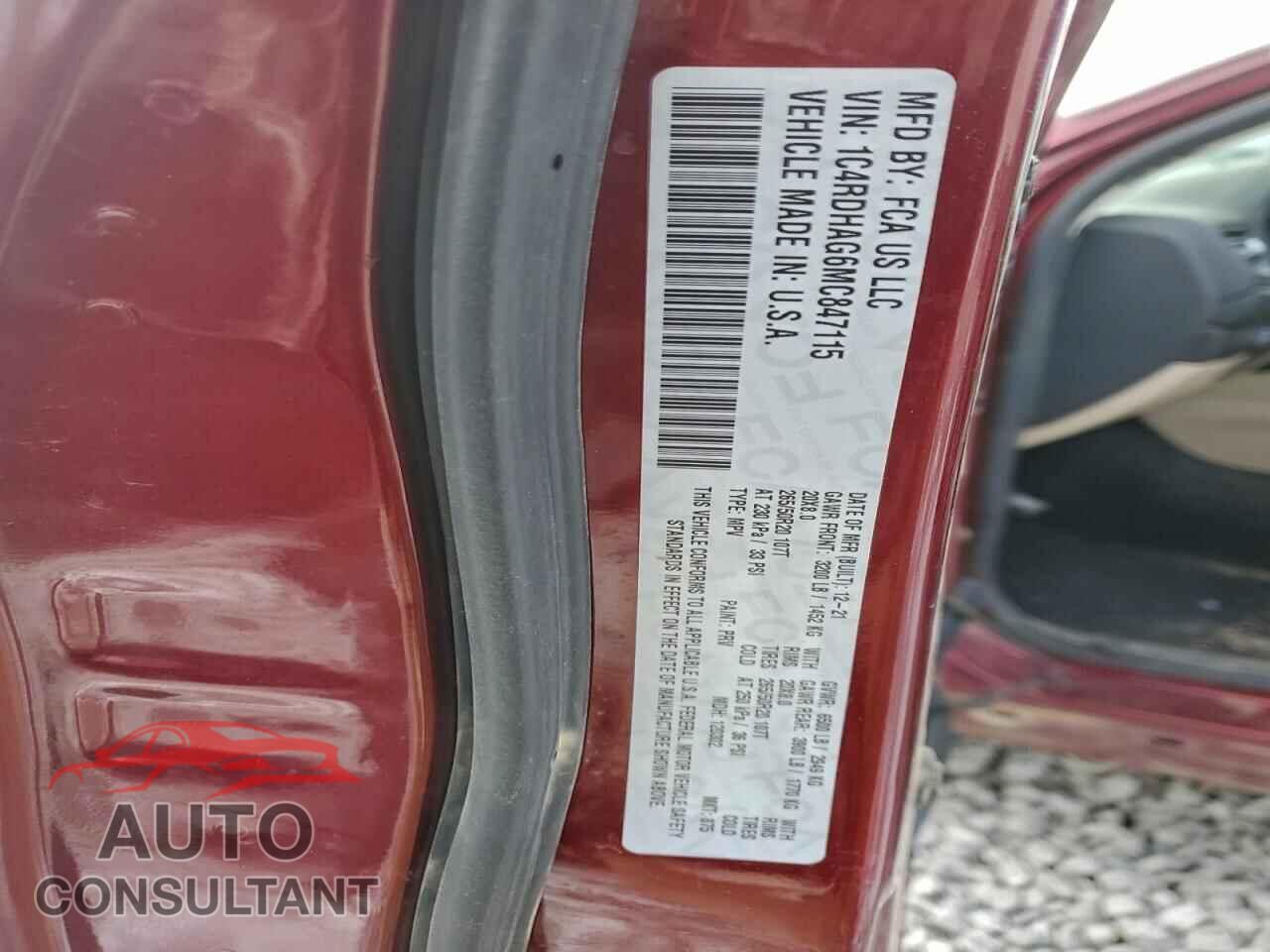 DODGE DURANGO 2021 - 1C4RDHAG6MC847115