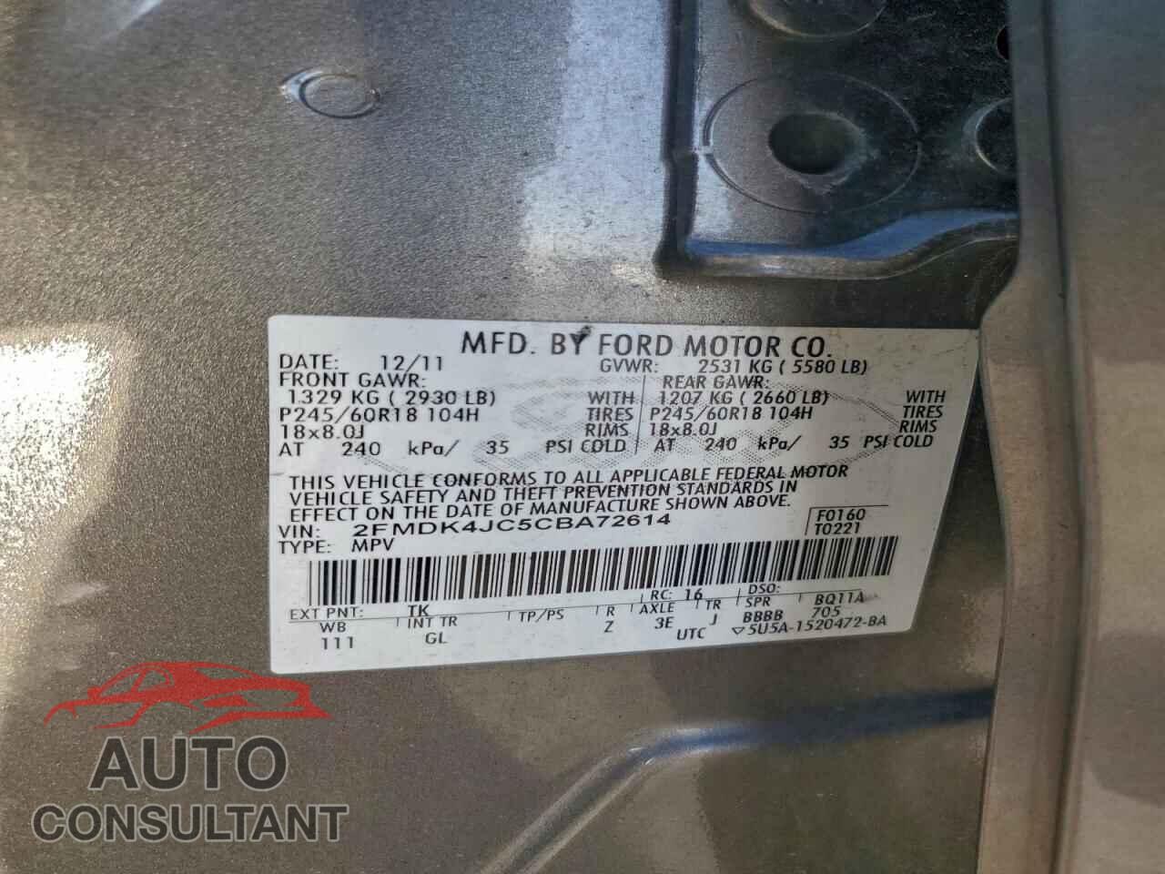 FORD EDGE 2012 - 2FMDK4JC5CBA72614