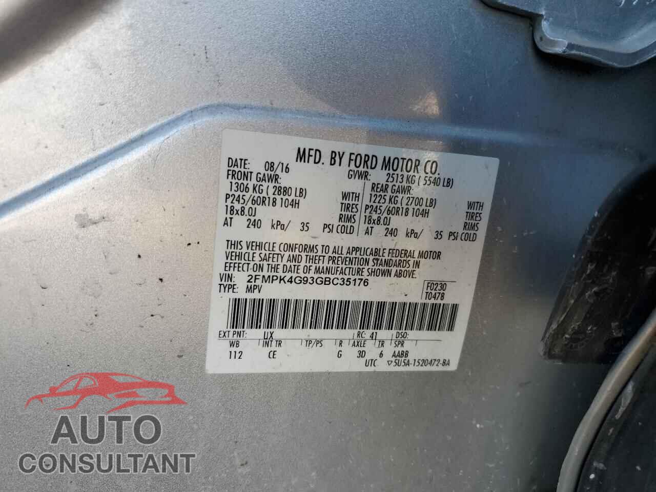 FORD EDGE 2016 - 2FMPK4G93GBC35176