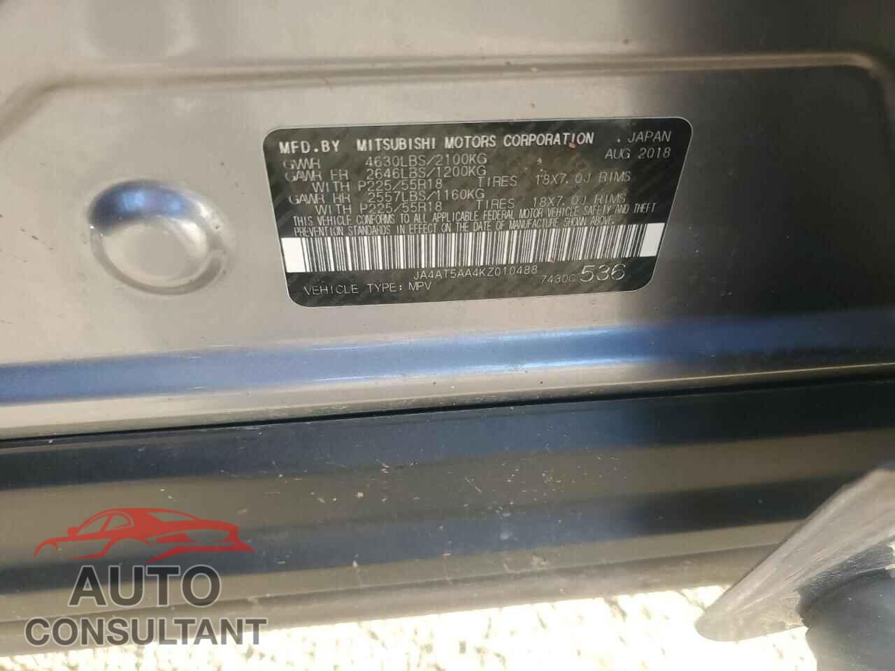 MITSUBISHI ECLIPSE 2019 - JA4AT5AA4KZ010488