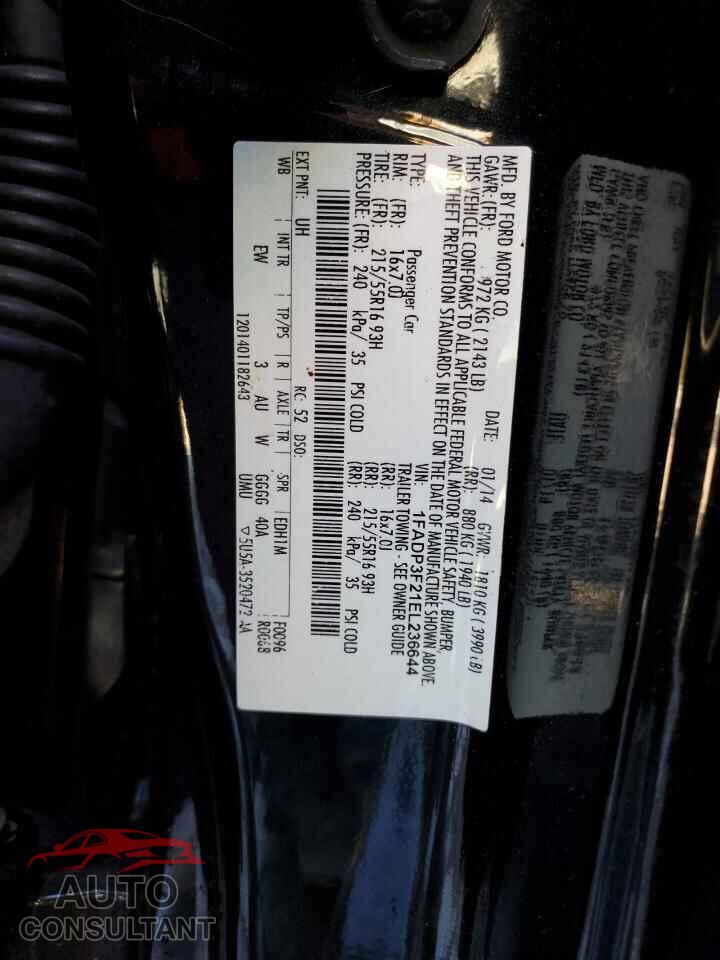 FORD FOCUS 2014 - 1FADP3F21EL236644