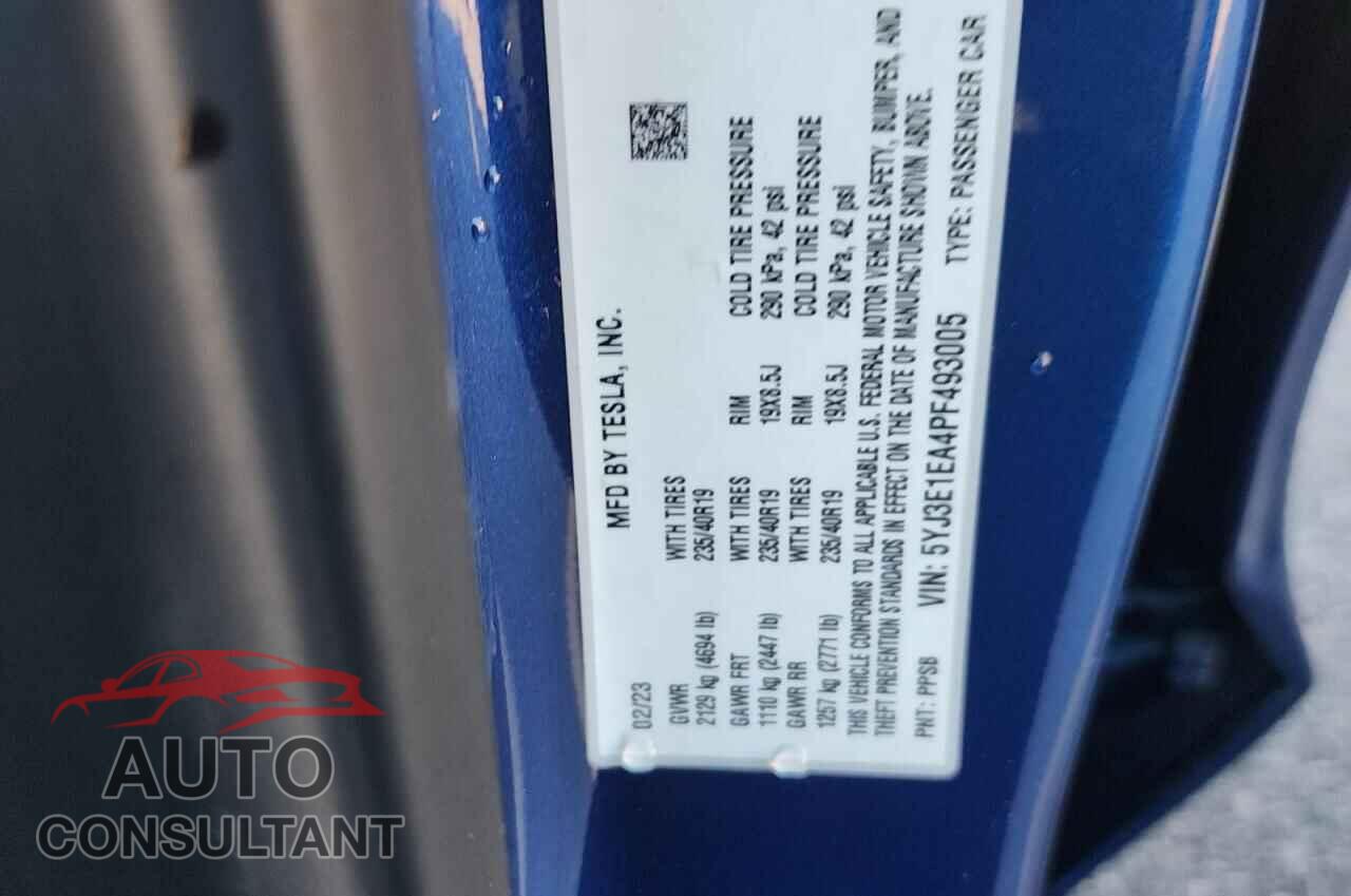 TESLA MODEL 3 2023 - 5YJ3E1EA4PF493005