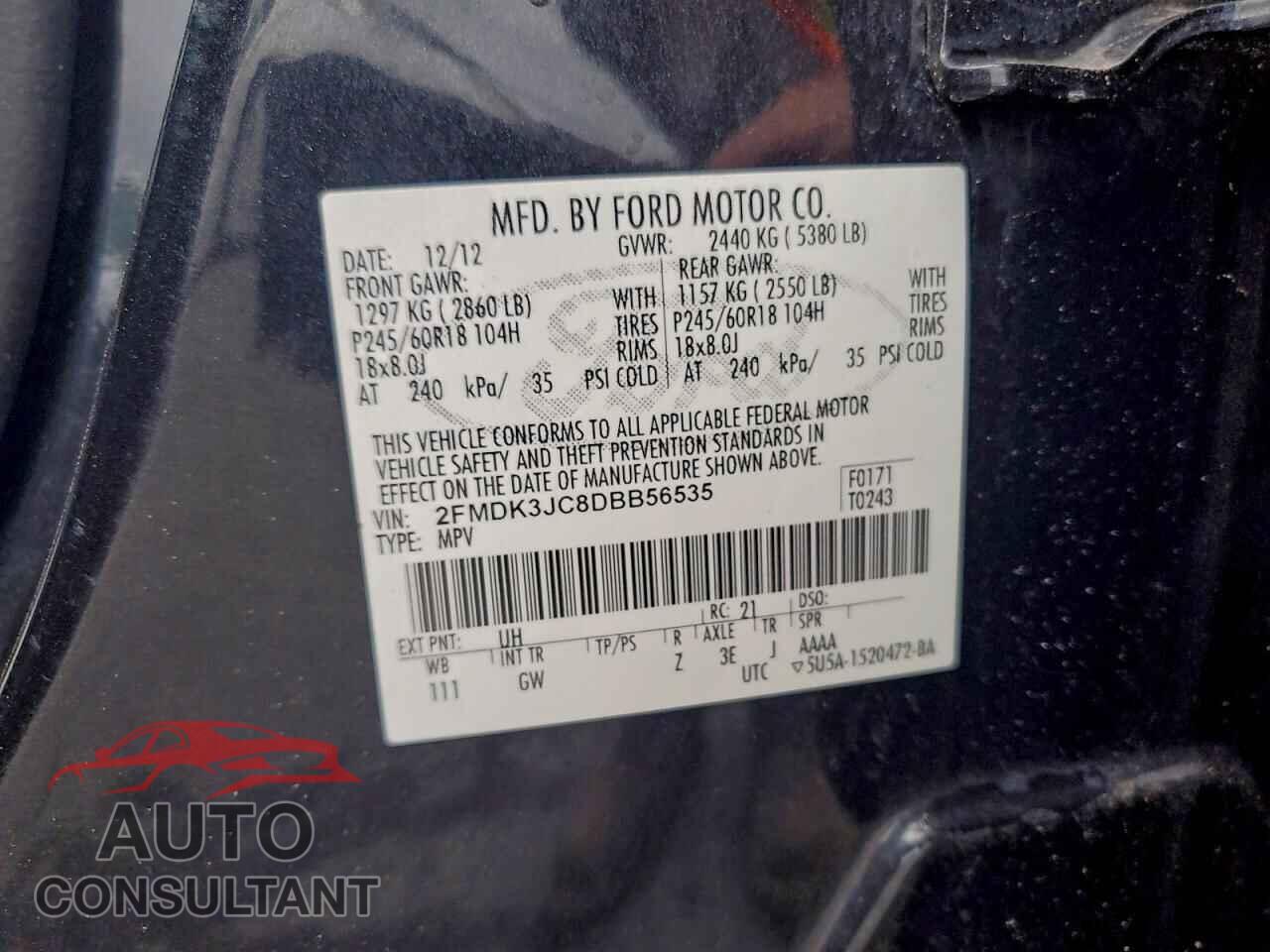 FORD EDGE 2013 - 2FMDK3JC8DBB56535