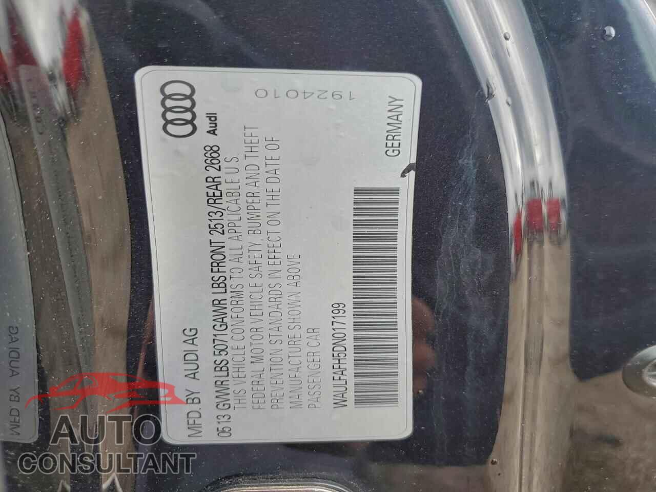 AUDI A5 2013 - WAULFAFH5DN017199