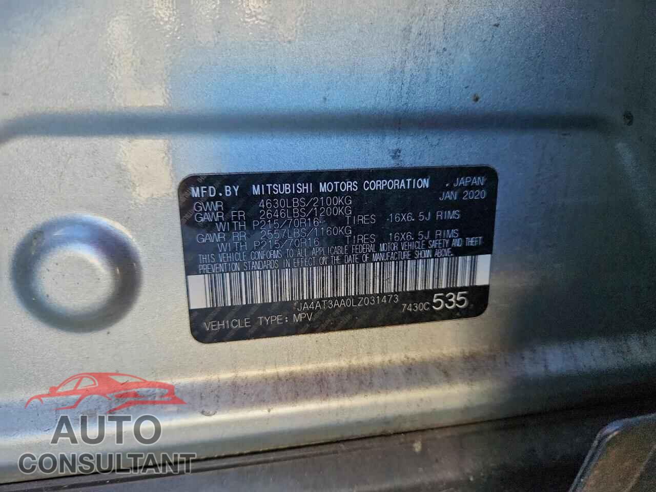MITSUBISHI ECLIPSE 2020 - JA4AT3AA0LZ031473