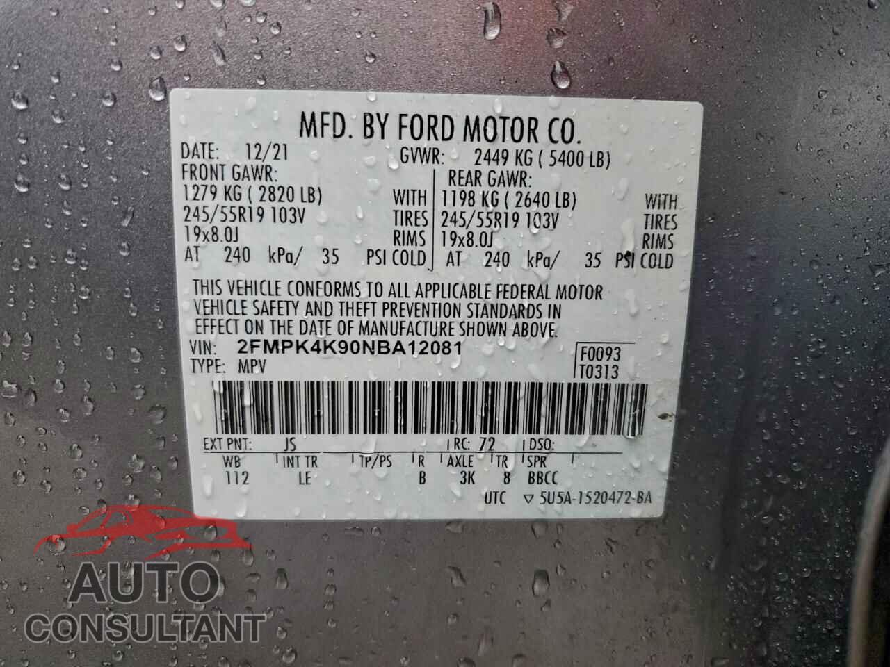 FORD EDGE 2022 - 2FMPK4K90NBA12081