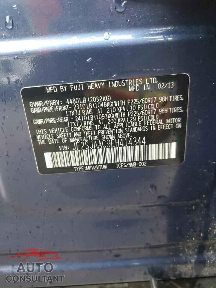 SUBARU FORESTER 2014 - JF2SJAAC9EH414344