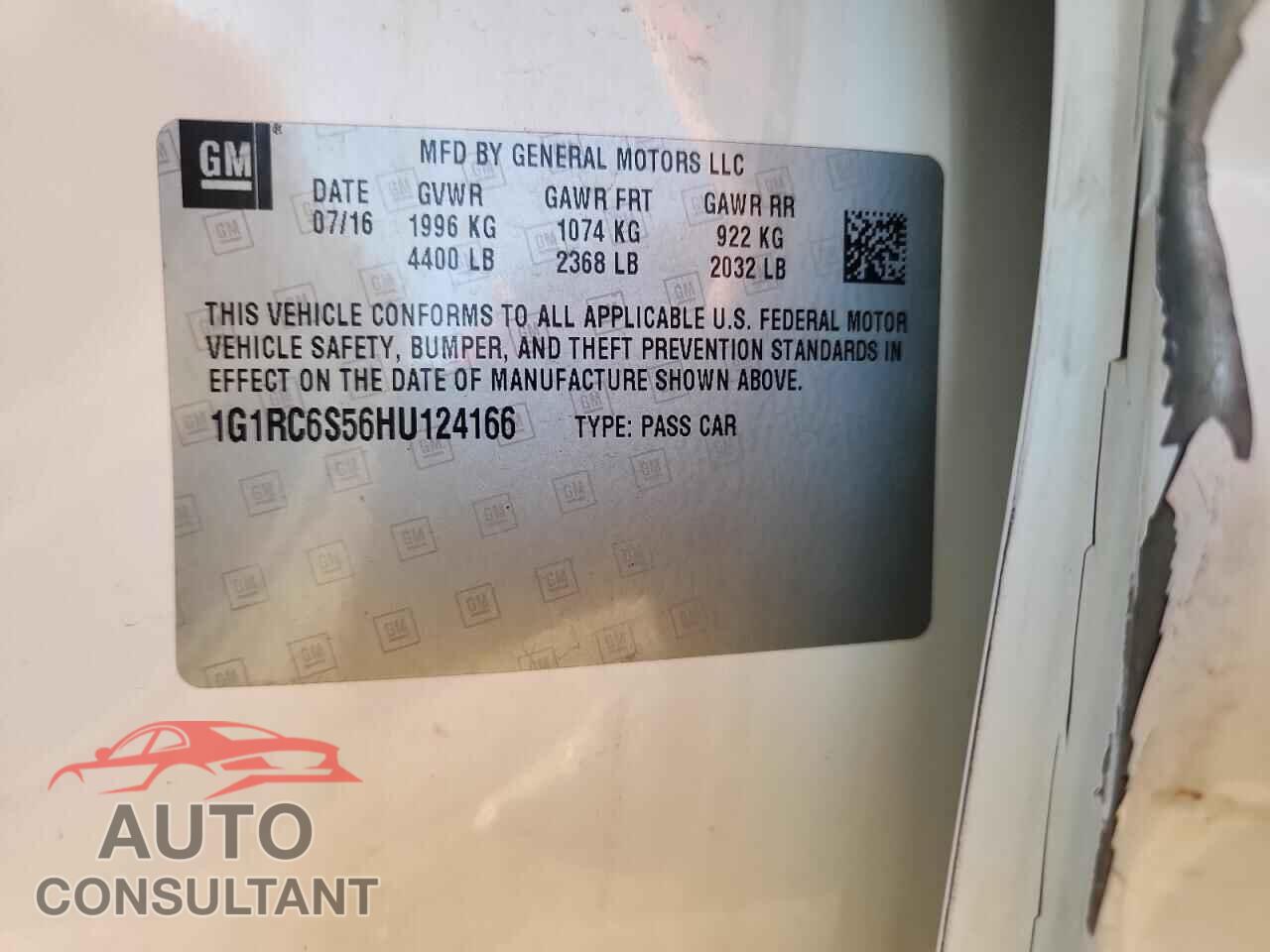 CHEVROLET VOLT 2017 - 1G1RC6S56HU124166