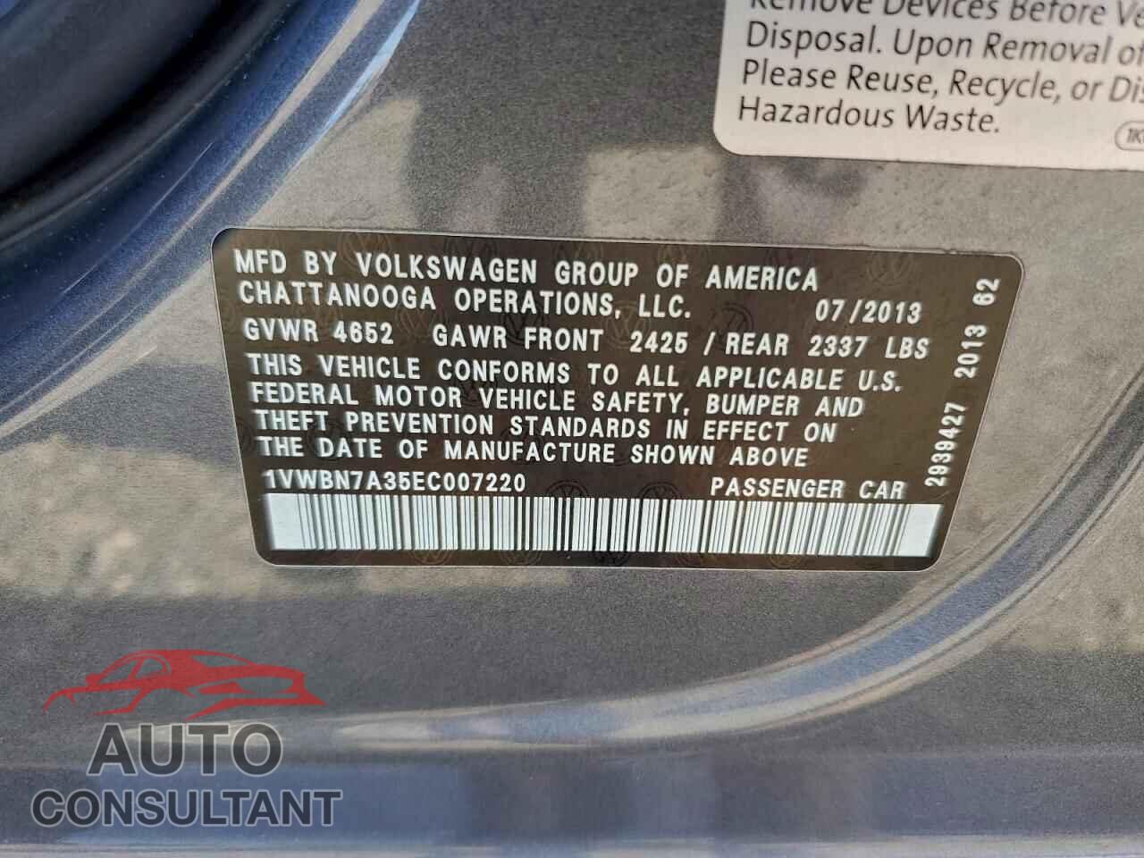 VOLKSWAGEN PASSAT 2014 - 1VWBN7A35EC007220