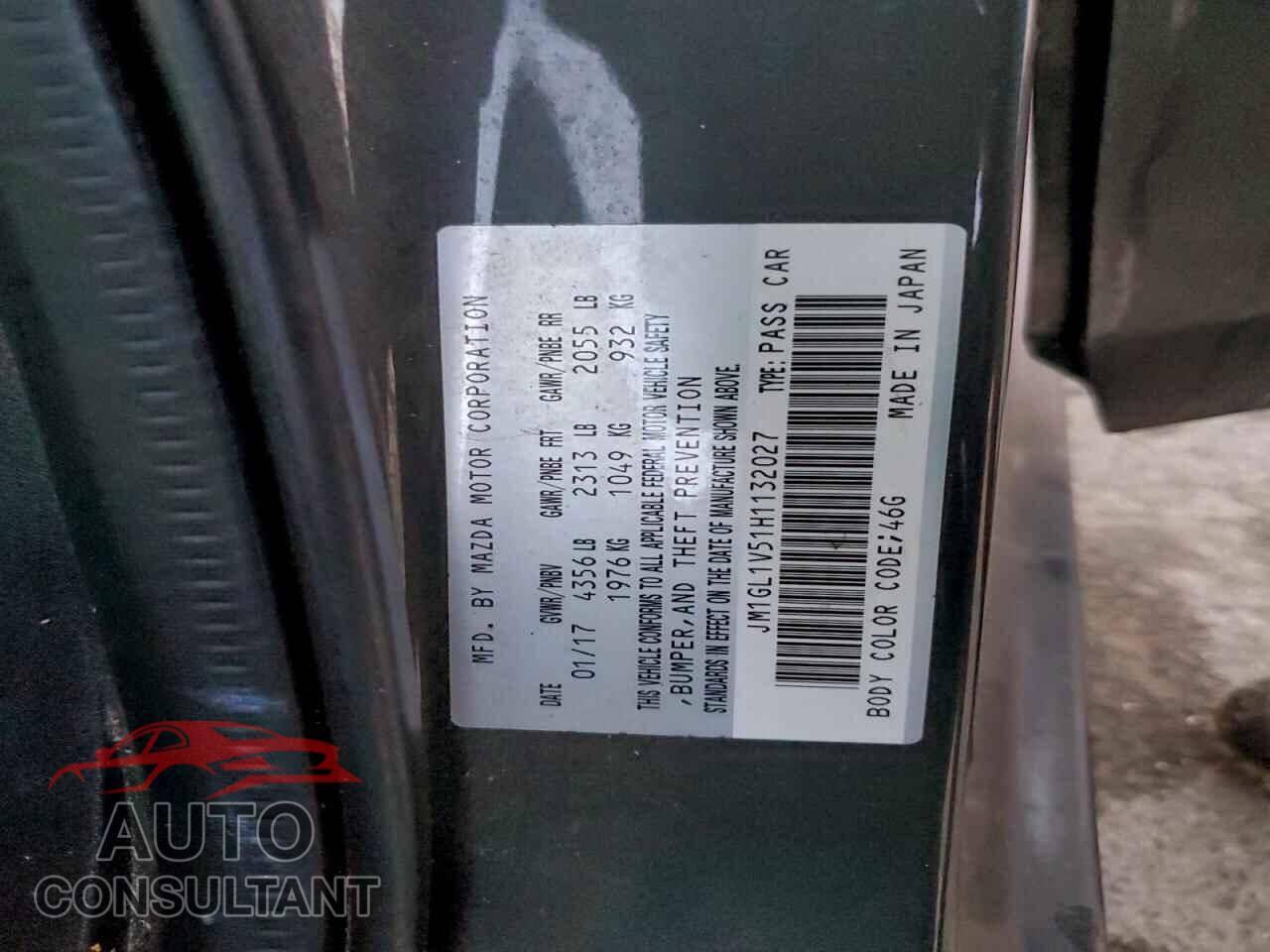 MAZDA 6 2017 - JM1GL1V51H1132027