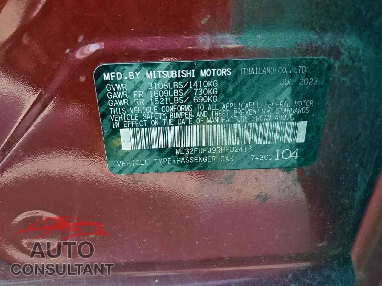 MITSUBISHI MIRAGE 2024 - ML32FUFJ9RHF02413