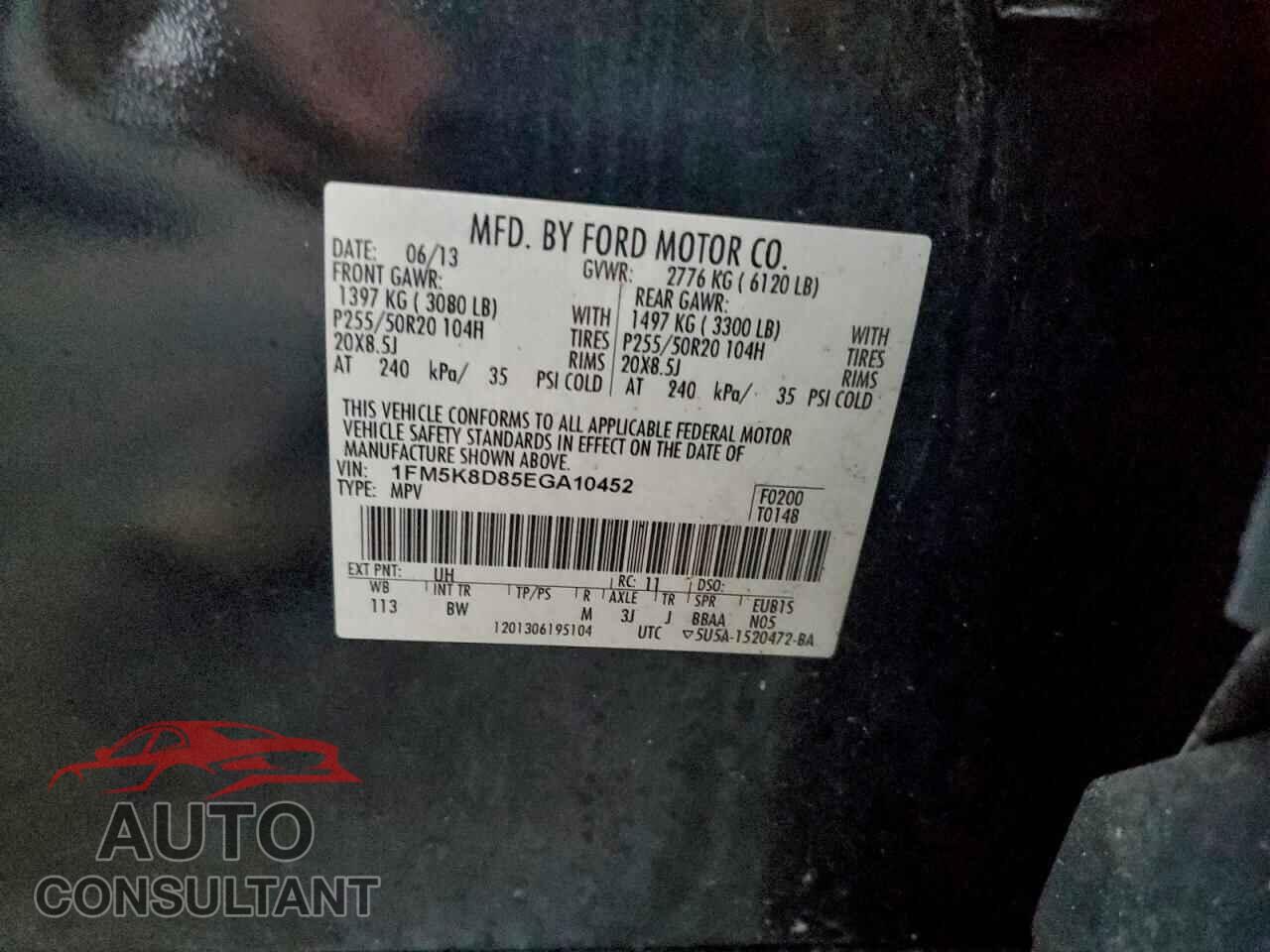 FORD EXPLORER 2014 - 1FM5K8D85EGA10452