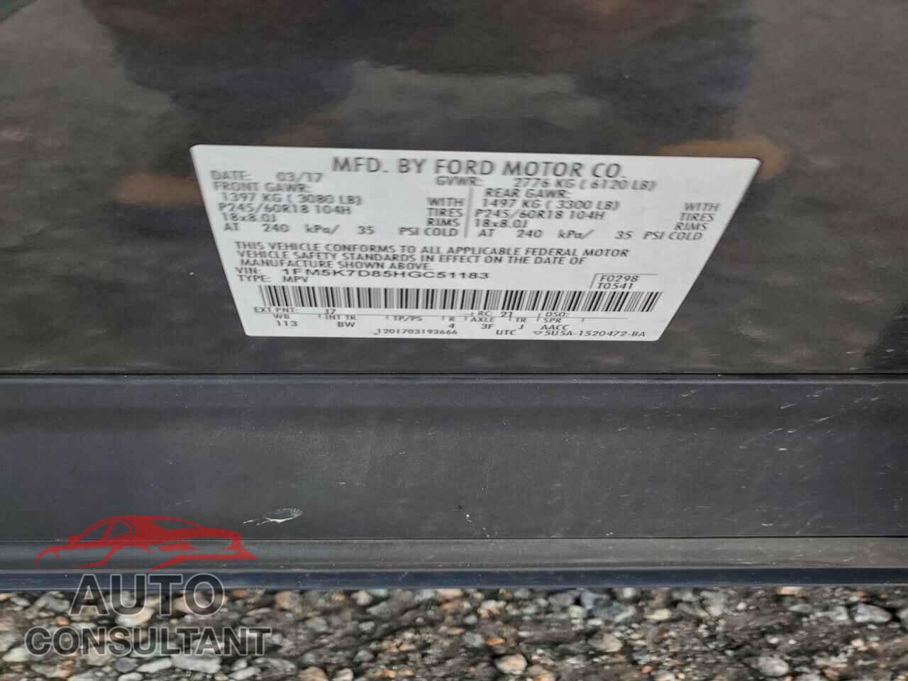 FORD EXPLORER 2017 - 1FM5K7D85HGC51183