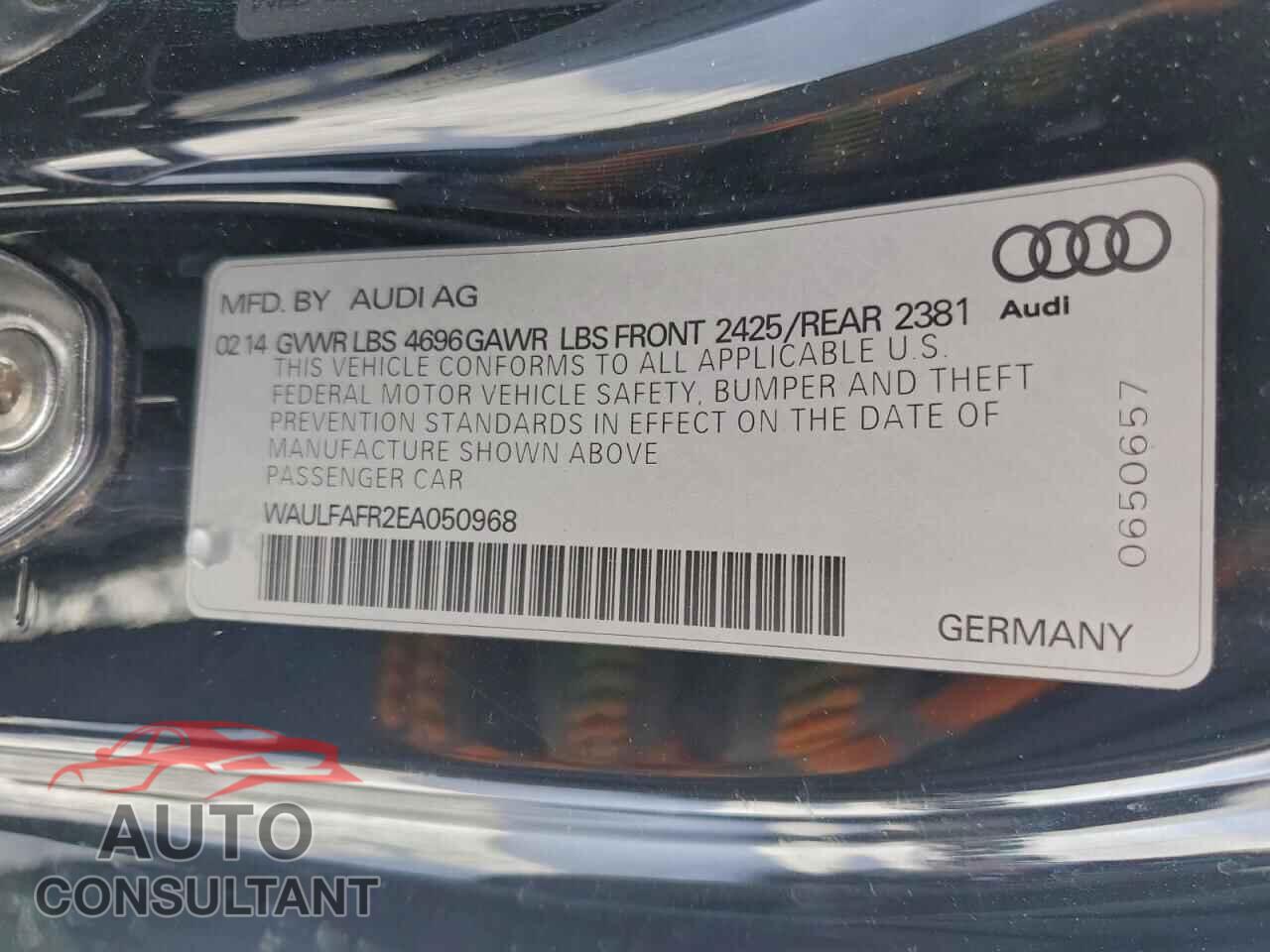AUDI A5 2014 - WAULFAFR2EA050968