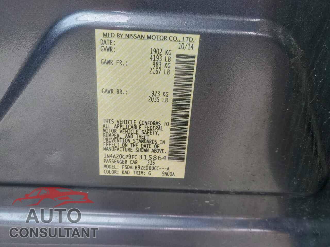 NISSAN LEAF 2015 - 1N4AZ0CP9FC315864