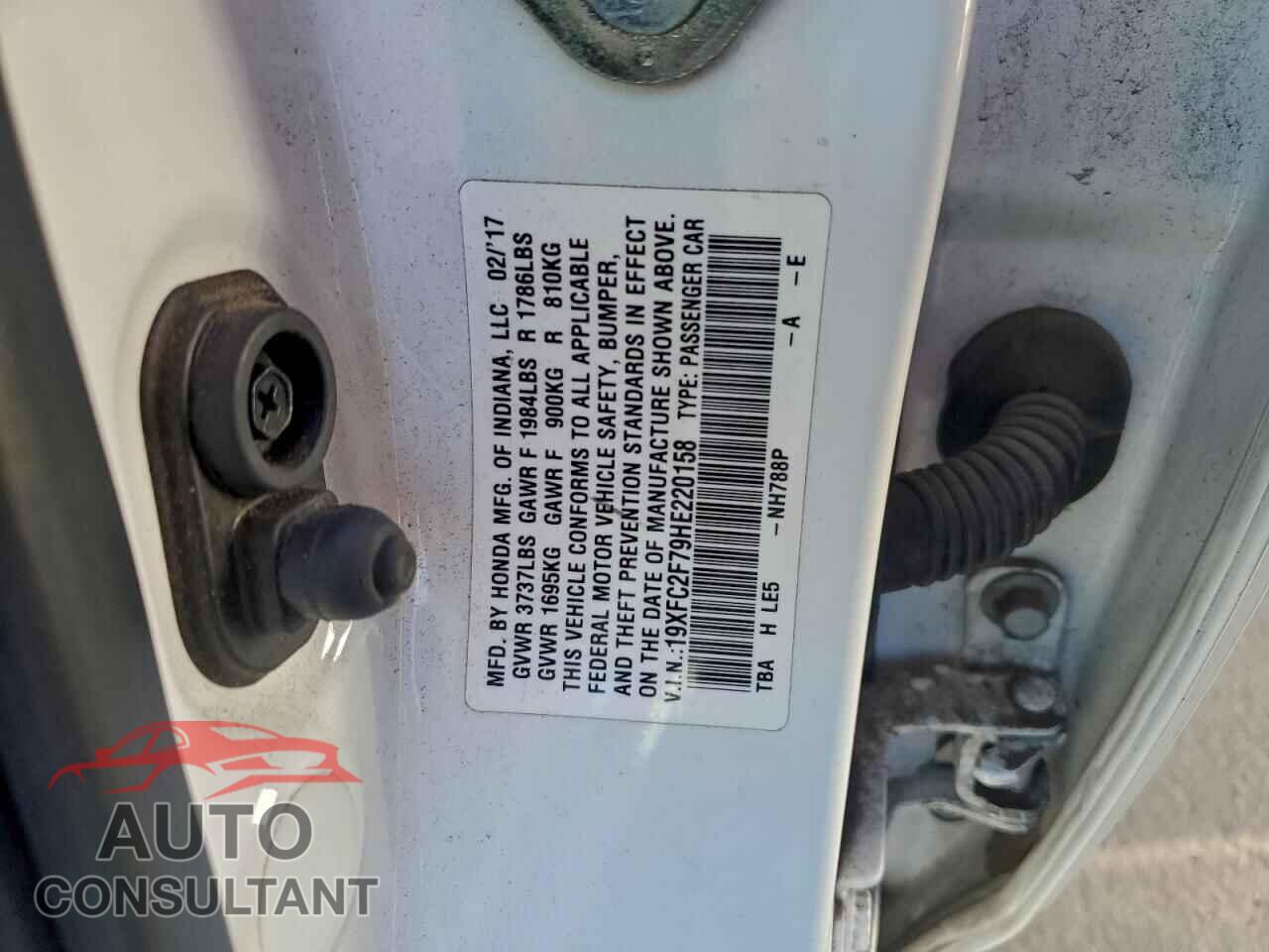 HONDA CIVIC 2017 - 19XFC2F79HE220158