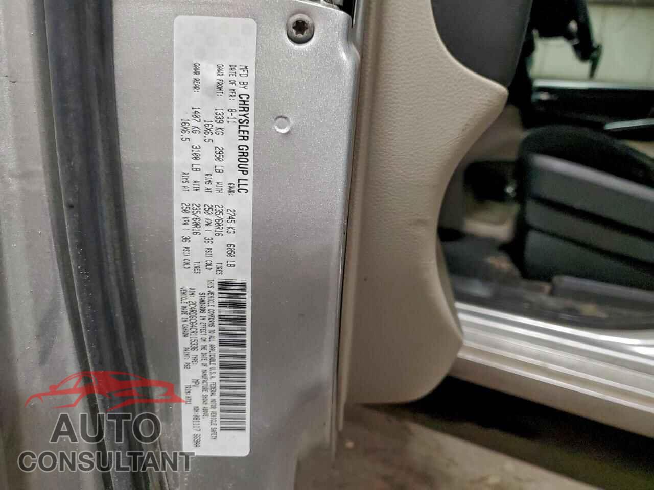 DODGE CARAVAN 2012 - 2C4RDGCG4CR115336
