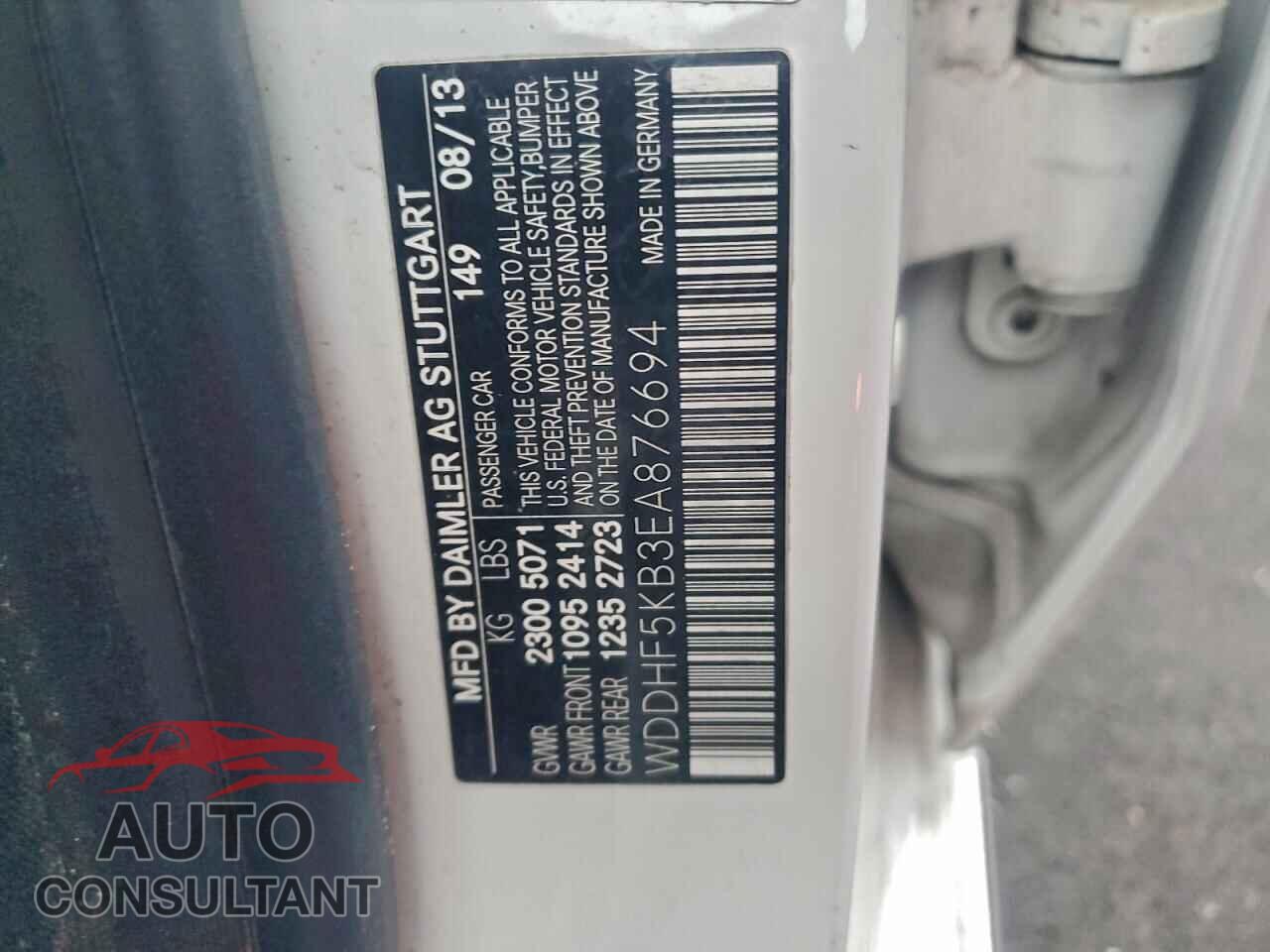 MERCEDES-BENZ E-CLASS 2014 - WDDHF5KB3EA876694