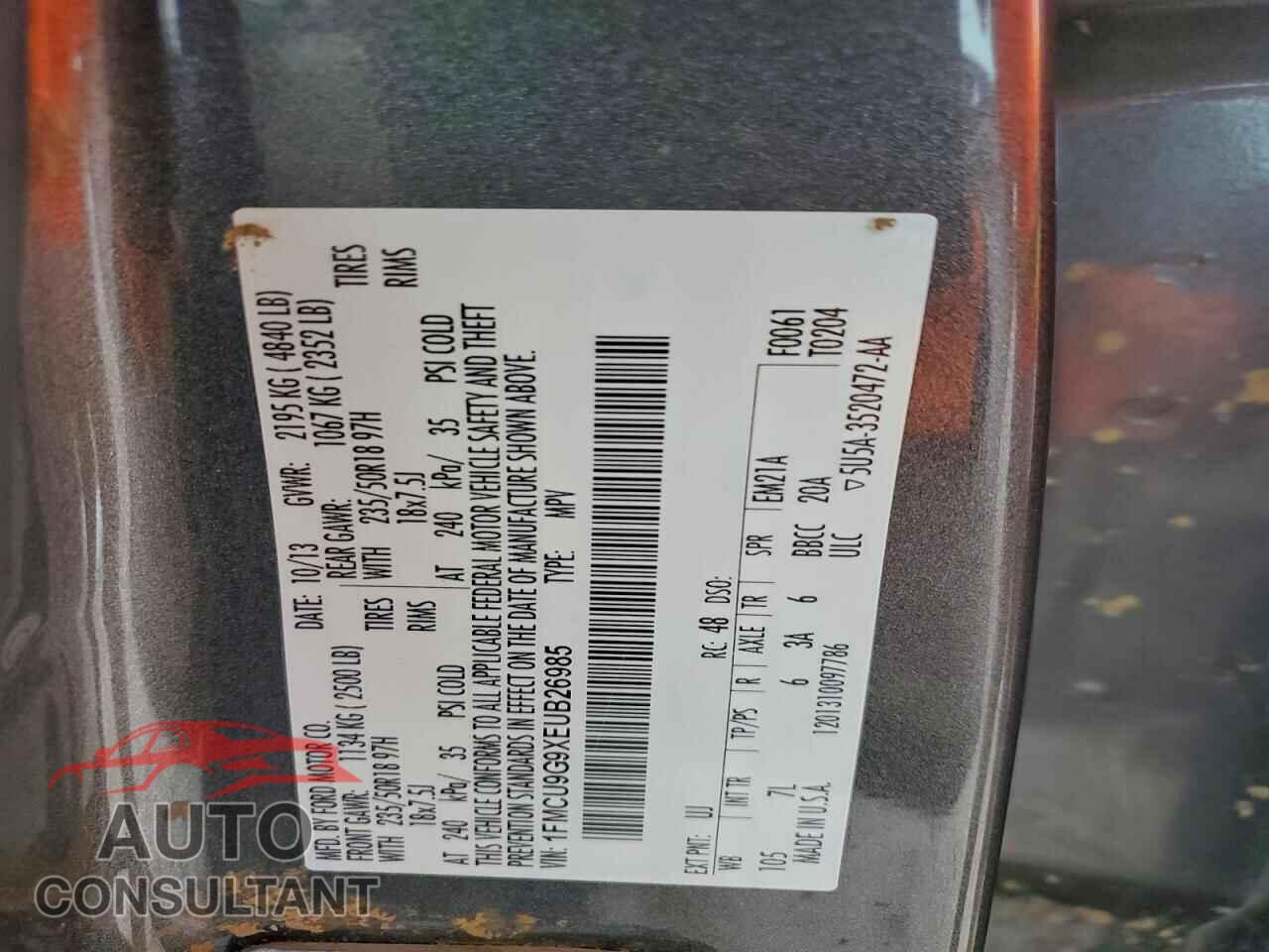 FORD ESCAPE 2014 - 1FMCU9G9XEUB26985