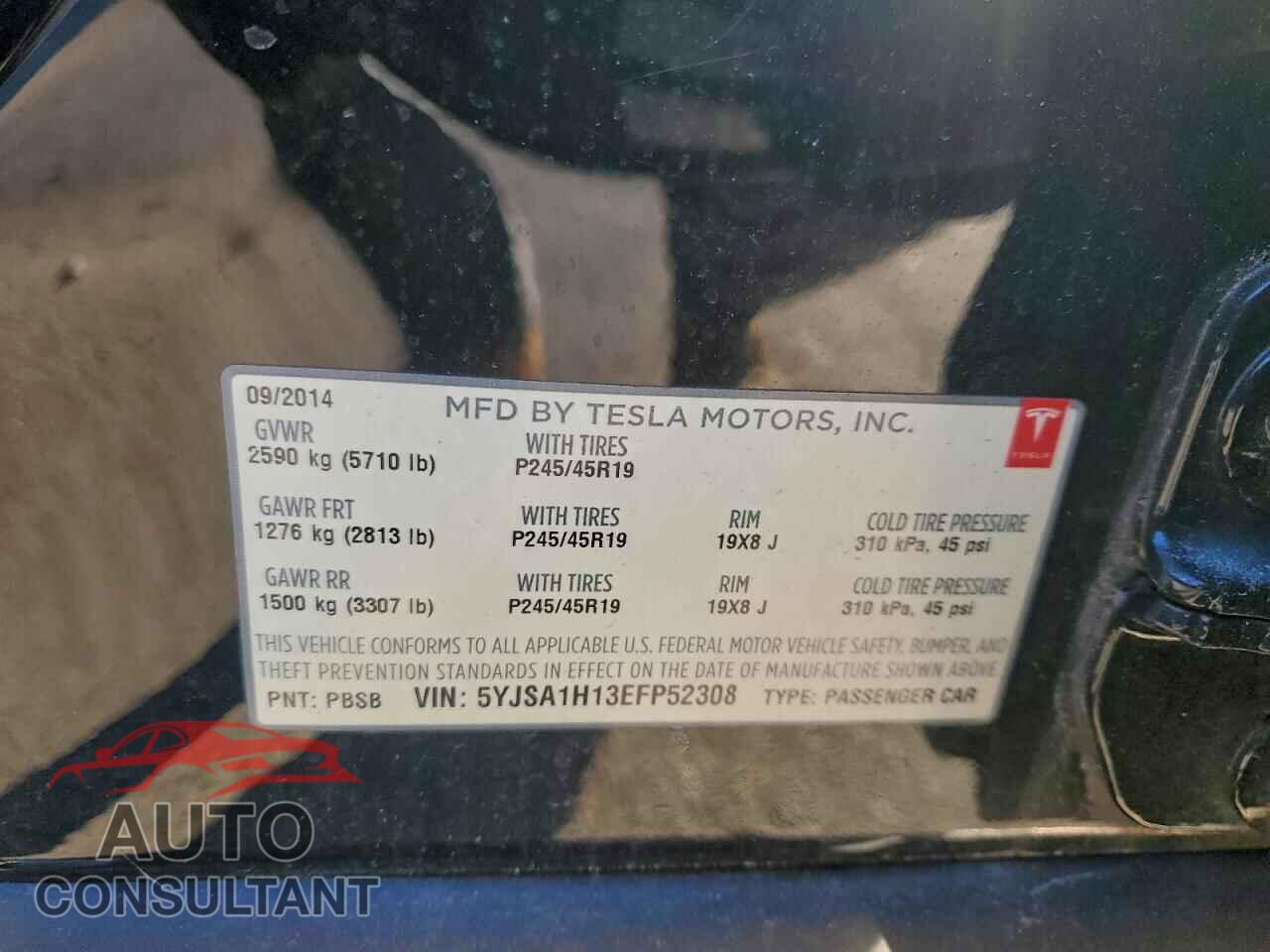 TESLA MODEL S 2014 - 5YJSA1H13EFP52308