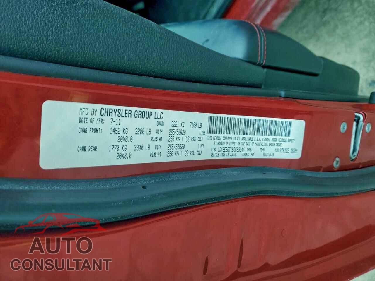 DODGE DURANGO 2011 - 1D4SE6GT1BC683344