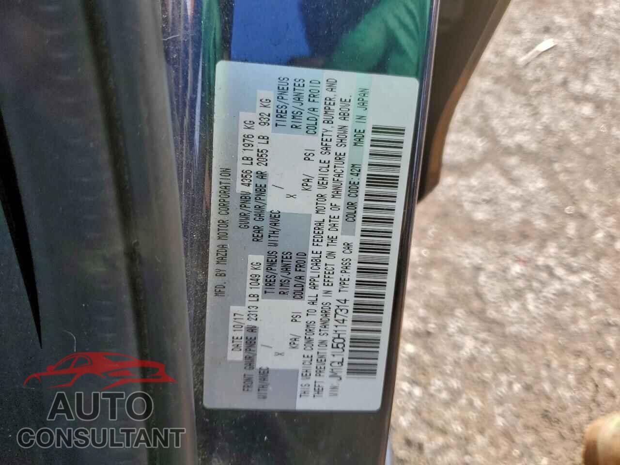 MAZDA 6 2017 - JM1GL1U50H1147314