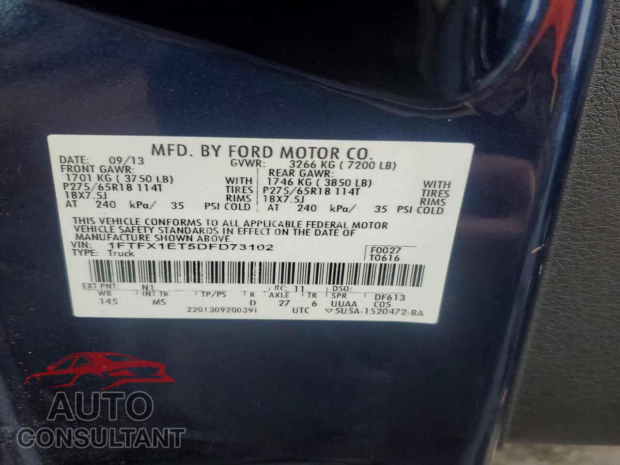 FORD F-150 2013 - 1FTFX1ET5DFD73102