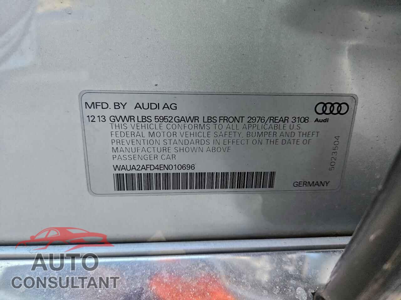 AUDI A8 2014 - WAUA2AFD4EN010696