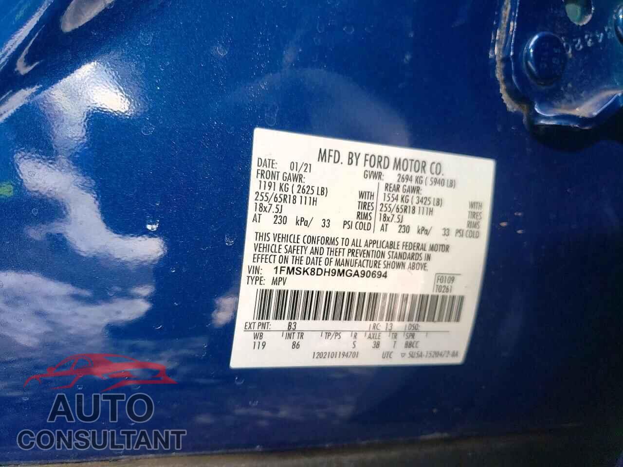FORD EXPLORER 2021 - 1FMSK8DH9MGA90694