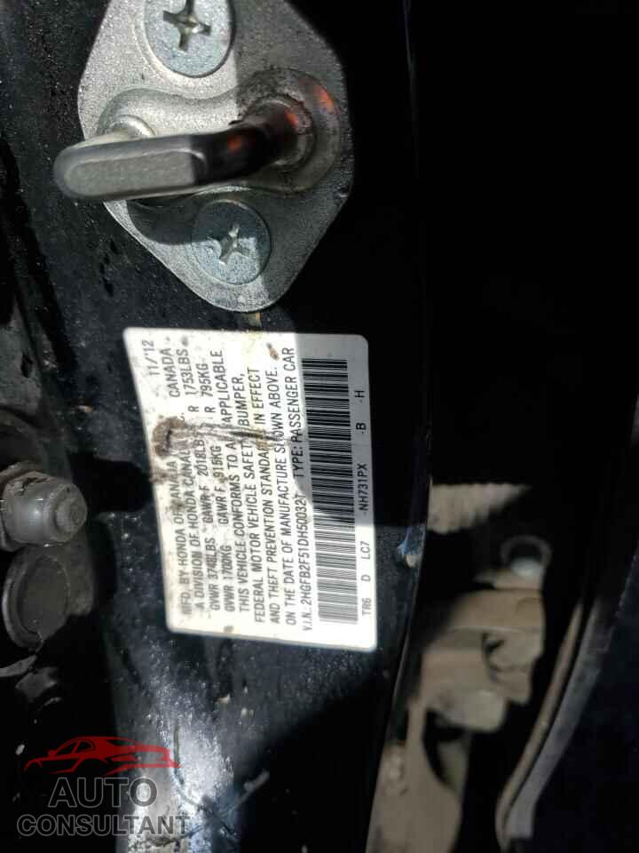 HONDA CIVIC 2013 - 2HGFB2F51DH500321