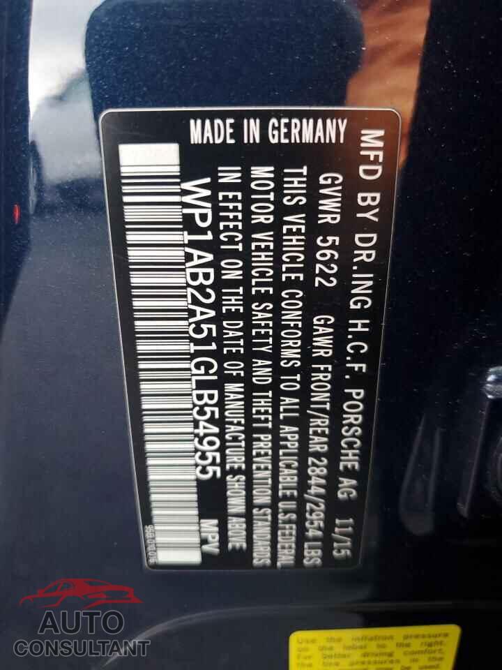 PORSCHE MACAN 2016 - WP1AB2A51GLB54955