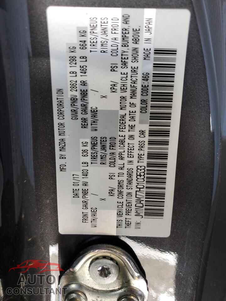 MAZDA MX5 2017 - JM1NDAM77H0103533