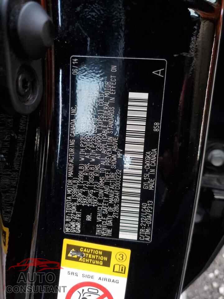 LEXUS RX450 2015 - 2T2BC1BA4FC003232
