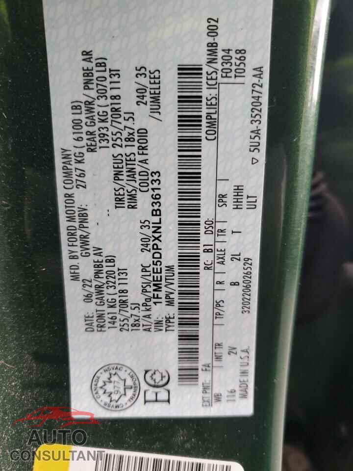 FORD BRONCO 2022 - 1FMEE5DPXNLB36133