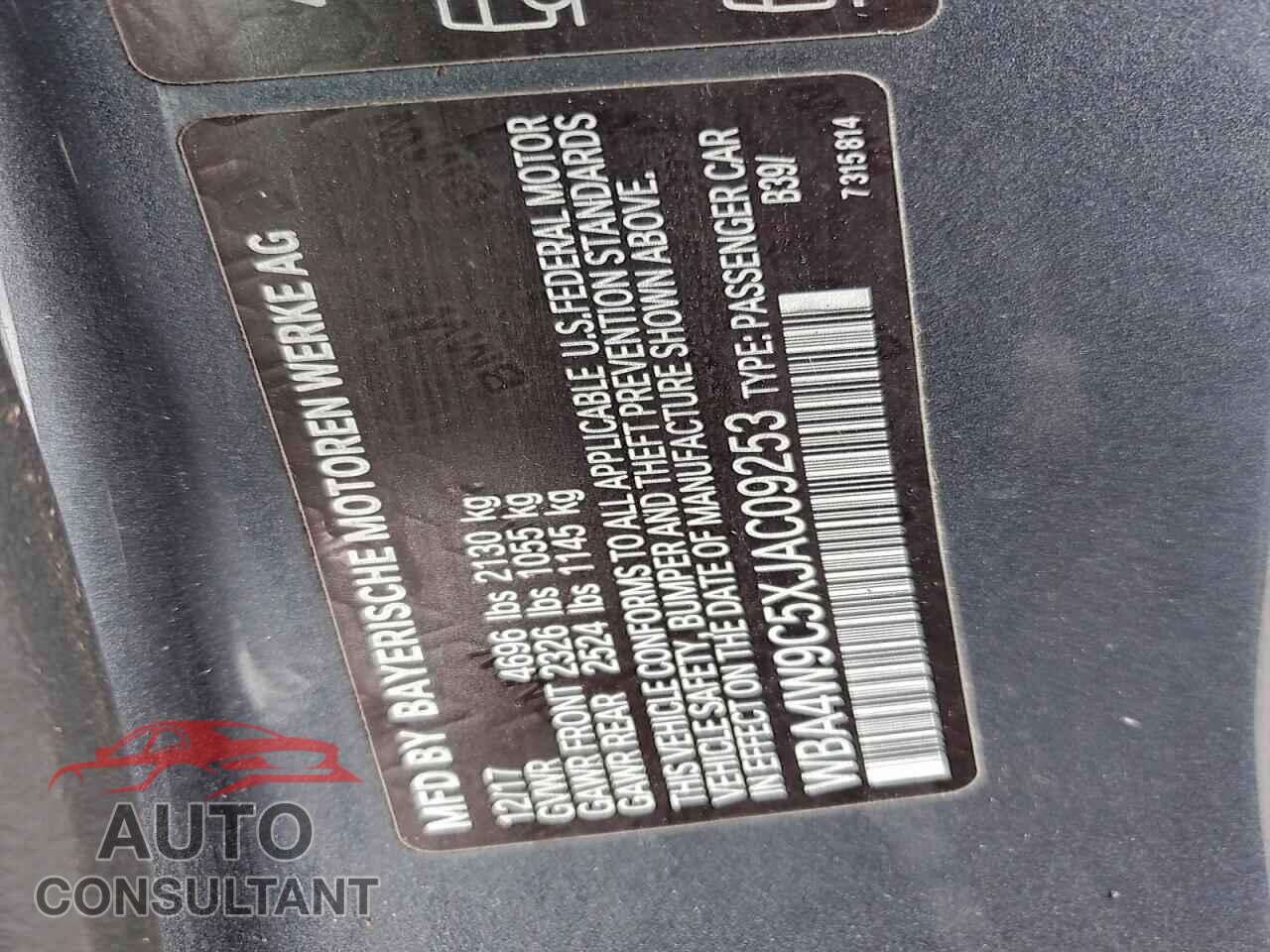 BMW 4 SERIES 2018 - WBA4W9C5XJAC09253