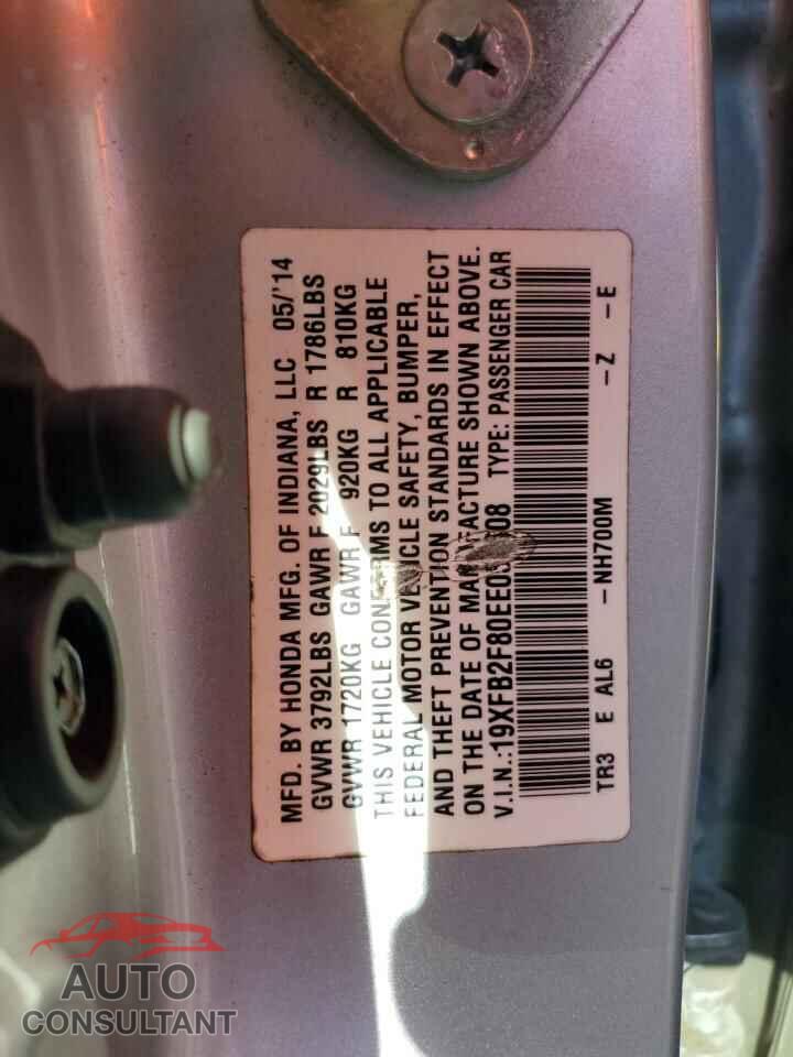 HONDA CIVIC 2014 - 19XFB2F80EE055608