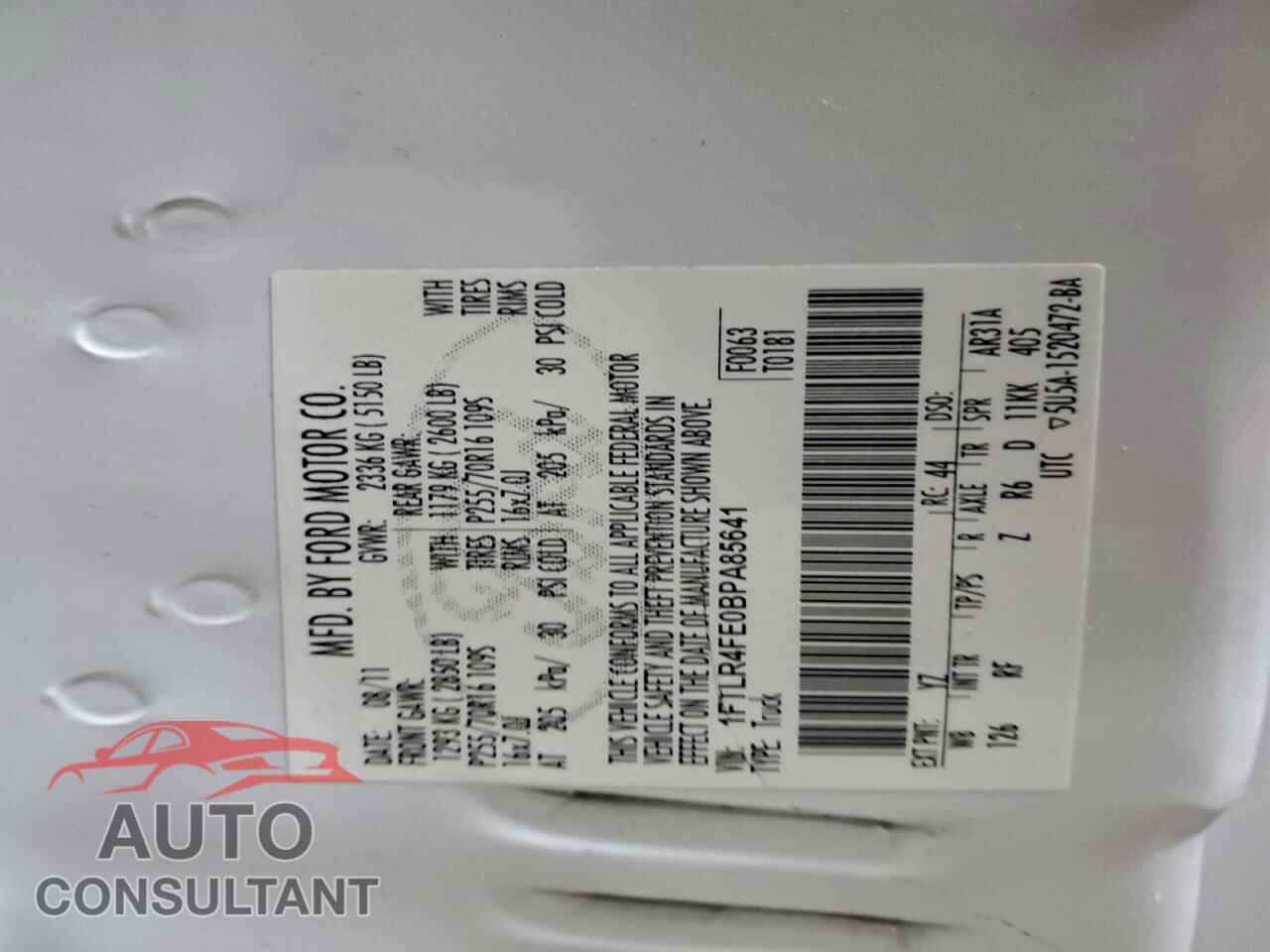 FORD RANGER 2011 - 1FTLR4FE0BPA85641