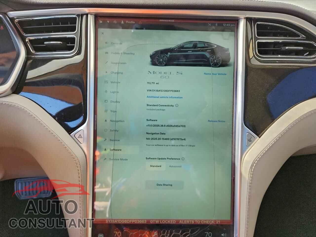 TESLA MODEL S 2013 - 5YJSA1DG8DFP03663