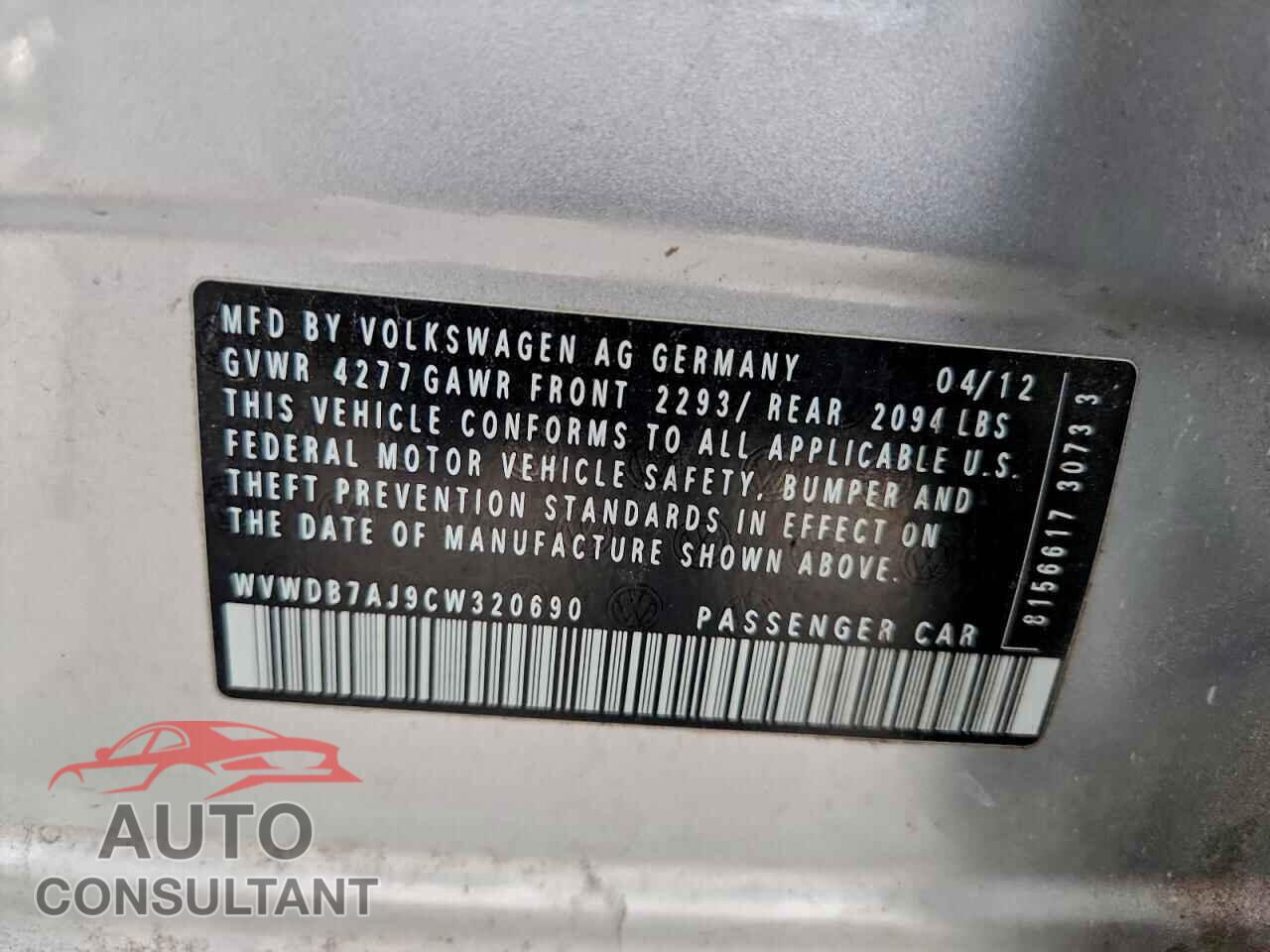 VOLKSWAGEN GOLF 2012 - WVWDB7AJ9CW320690