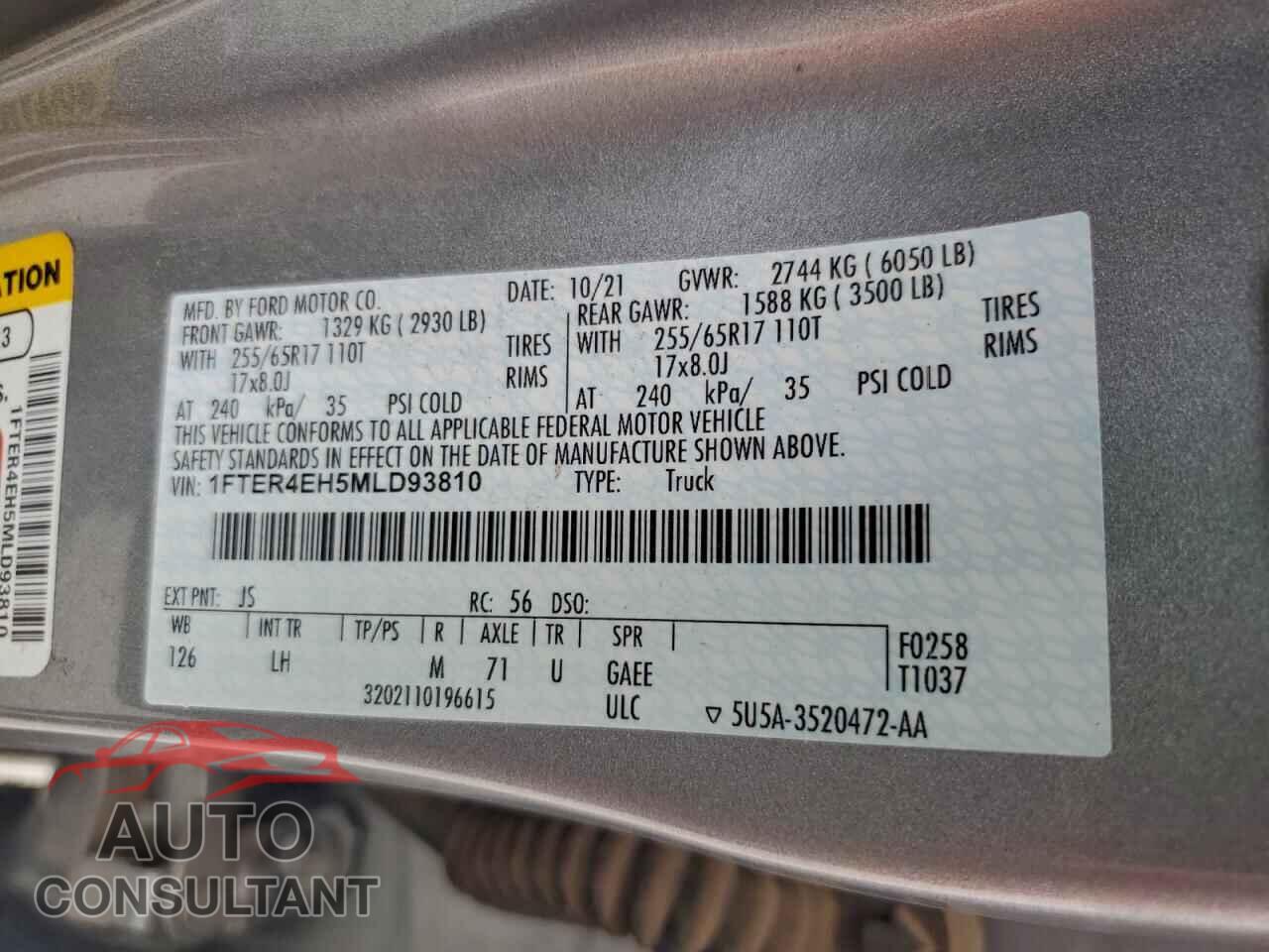 FORD RANGER 2021 - 1FTER4EH5MLD93810