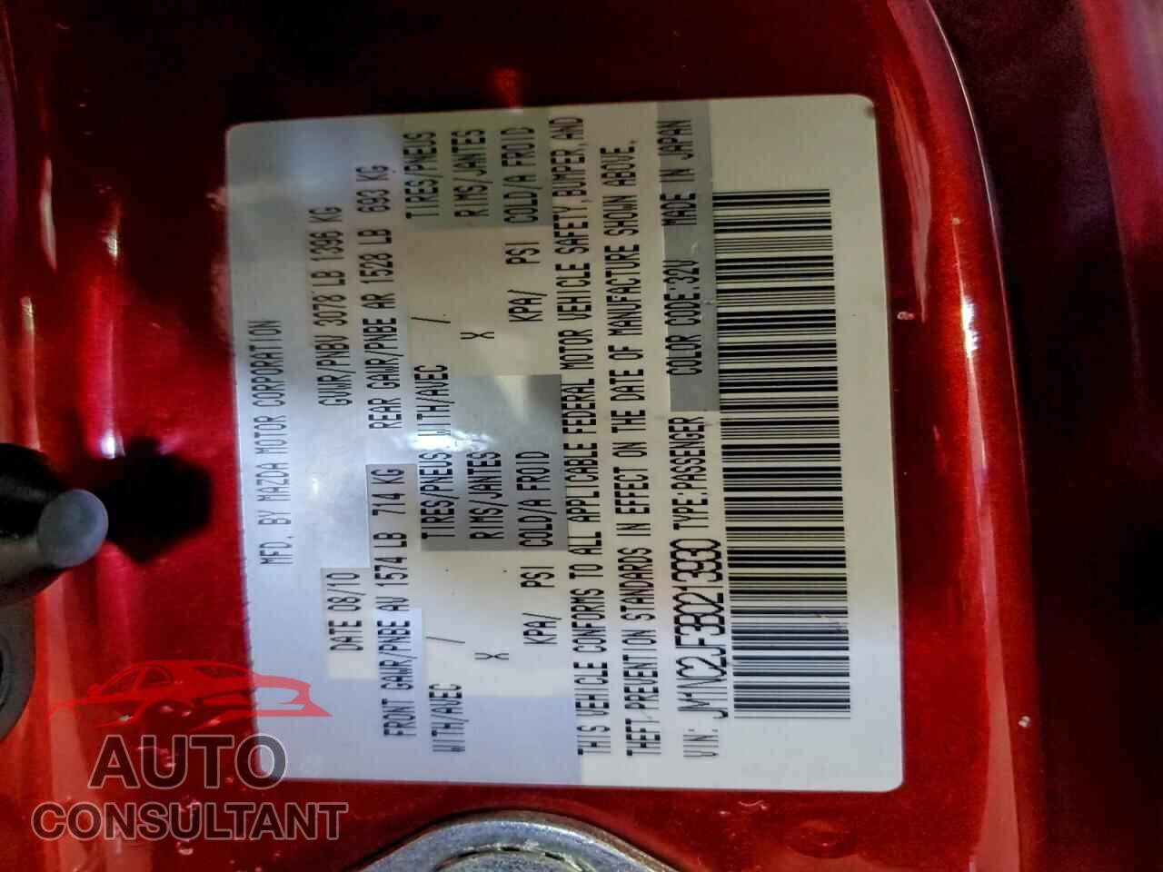 MAZDA MX5 2011 - JM1NC2JF3B0213930