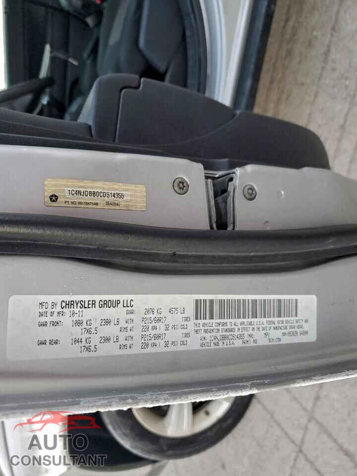 JEEP COMPASS 2012 - 1C4NJDBB0CD514355