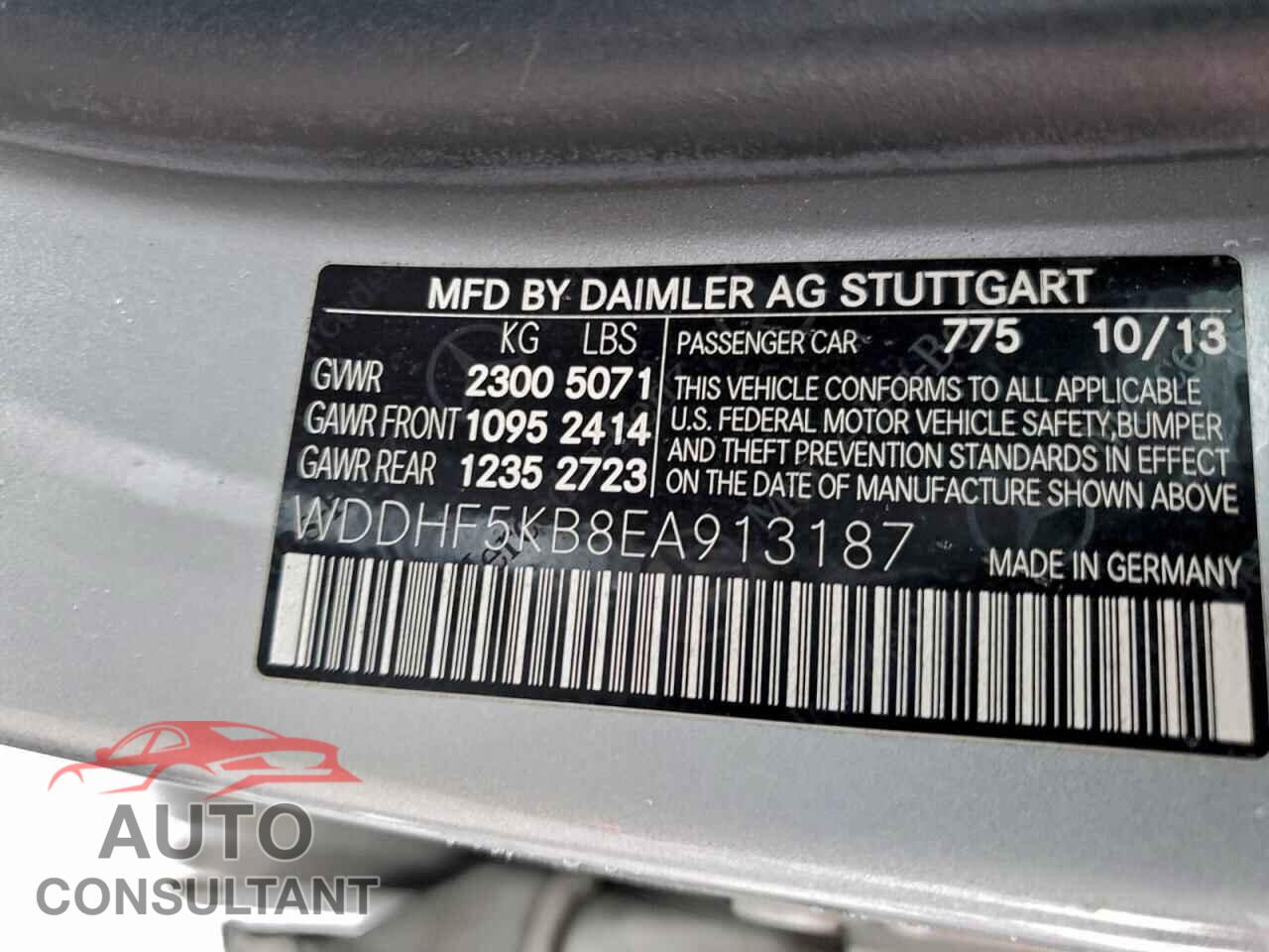 MERCEDES-BENZ E-CLASS 2014 - WDDHF5KB8EA913187
