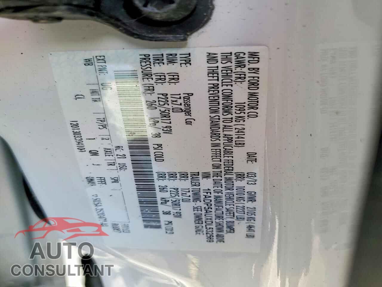 FORD CMAX 2013 - 1FADP5AUXDL532569