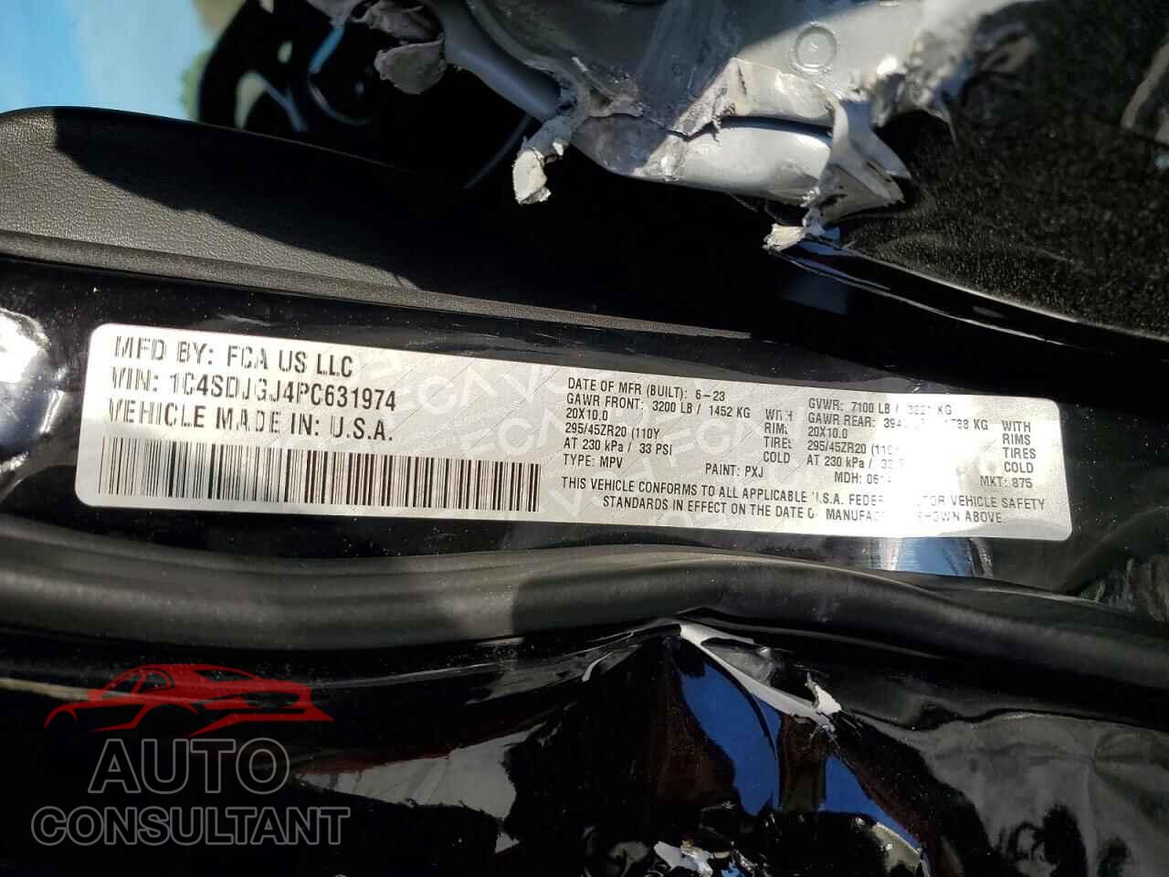 DODGE DURANGO 2023 - 1C4SDJGJ4PC631974