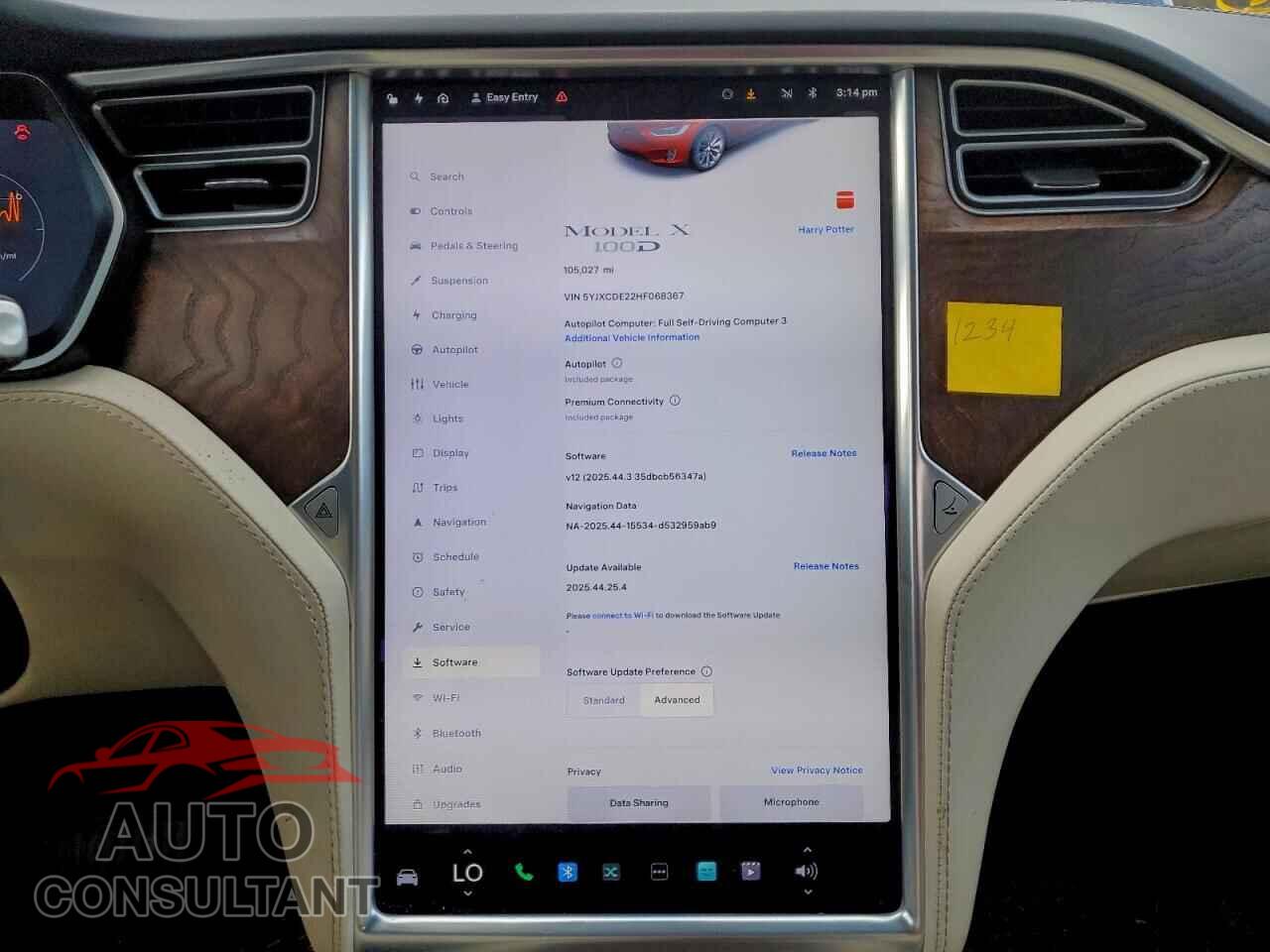 TESLA MODEL X 2017 - 5YJXCDE22HF068367