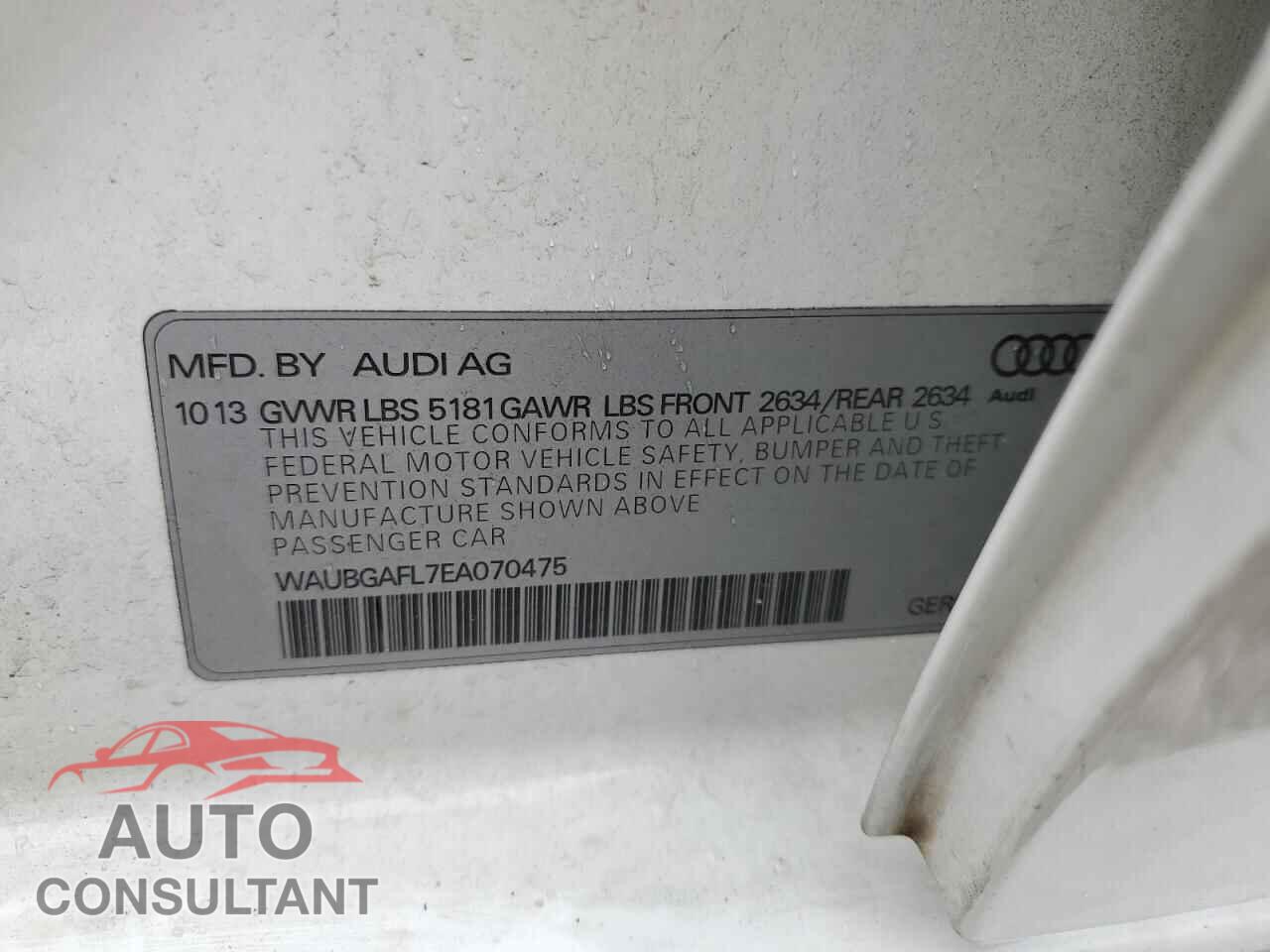 AUDI S4/RS4 2014 - WAUBGAFL7EA070475