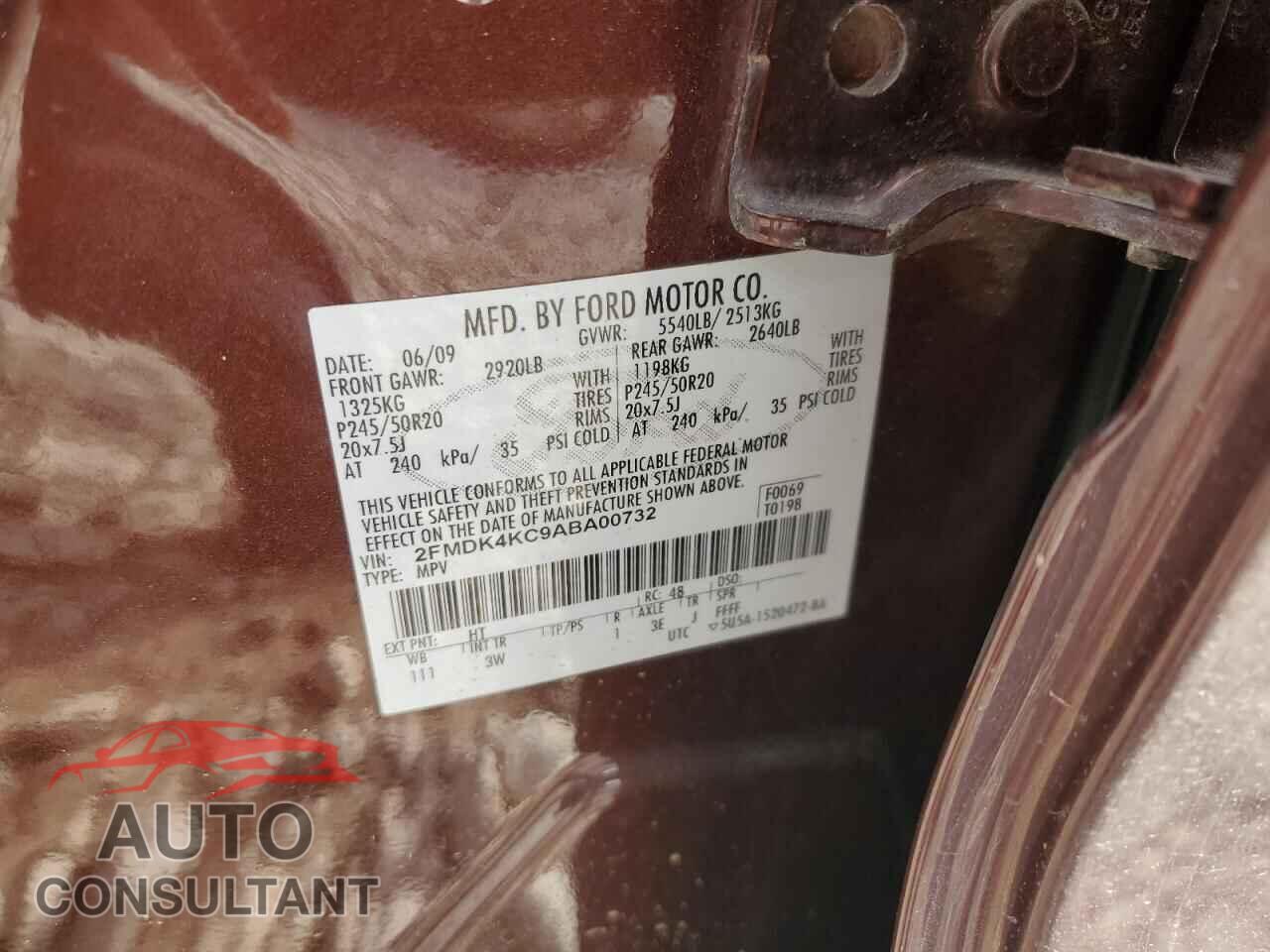 FORD EDGE 2010 - 2FMDK4KC9ABA00732