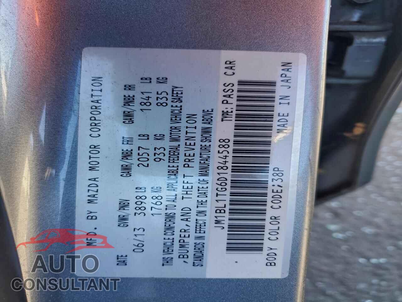 MAZDA 3 2013 - JM1BL1TG6D1844588